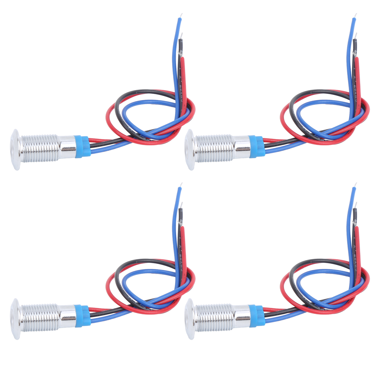 Sätze Vorverdrahteter, Wasserdichter, Zweifarbiger Runder Leds Für Signalzwecke, Gemeinsame Anode, 8 Mm, 36 V (rot Und Blau)