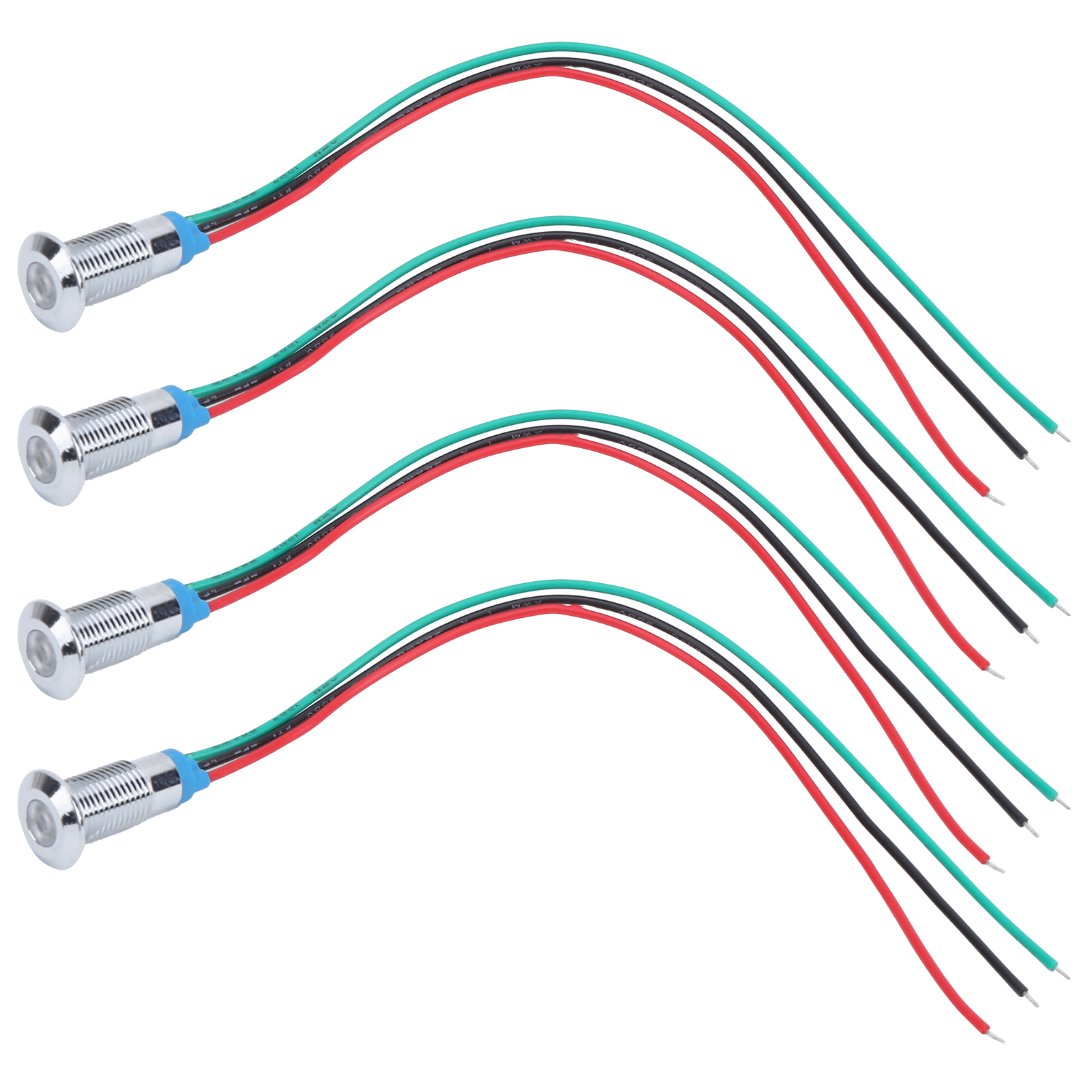 Sätze Vorverdrahteter, Wasserdichter, Zweifarbiger Runder Leds Für Signalzwecke, Gemeinsame Anode, 8 Mm, 36 V (rot Und Grün)