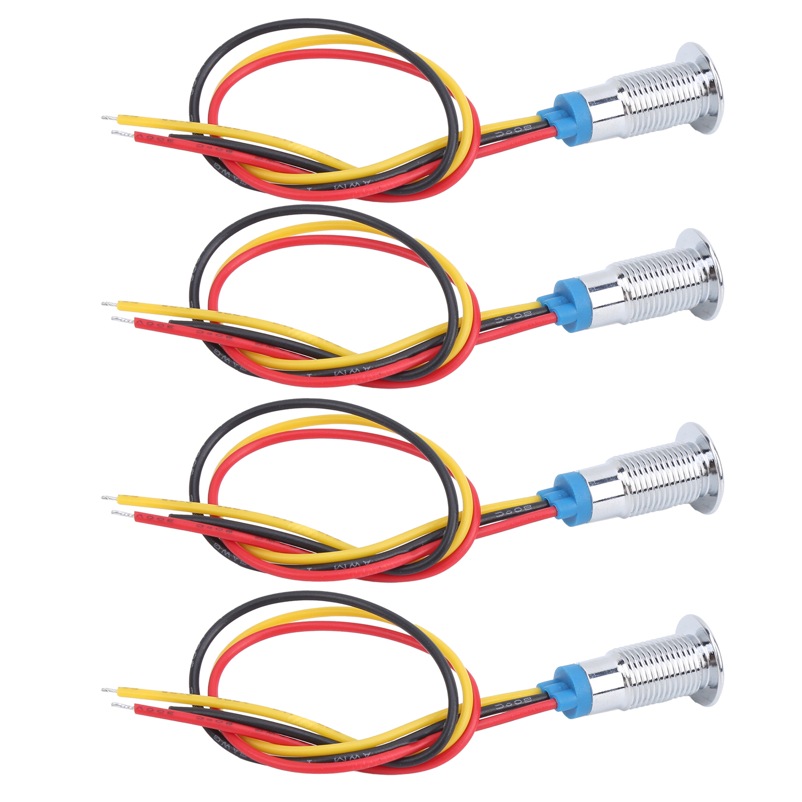 Vorverdrahtete, Wasserdichte, Zweifarbige Runde Led-signalleuchten, Gemeinsame Anode, 8 Mm, 36 V (rot Und Gelb)
