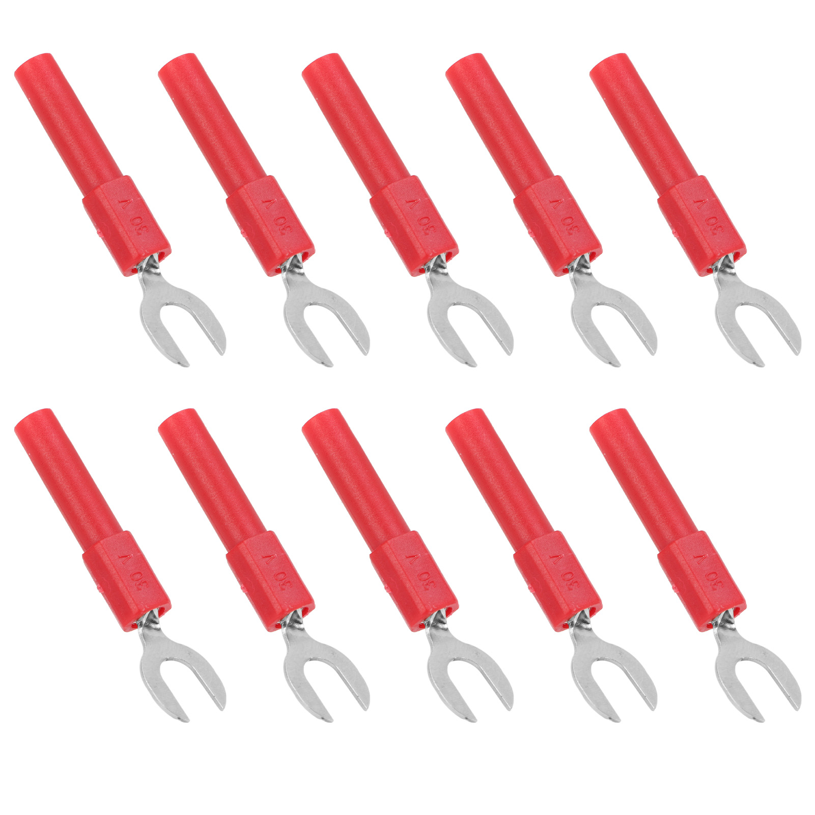 Packung Mit 10 Y-förmigen Messing-gabelverbindern, 6 Mm (0,2 Zoll), 4 Mm (0,2 Zoll) Bohrung, Bananenstecker, Maximale Spannung 30 V Ac Bis 60 V Dc, 10 A