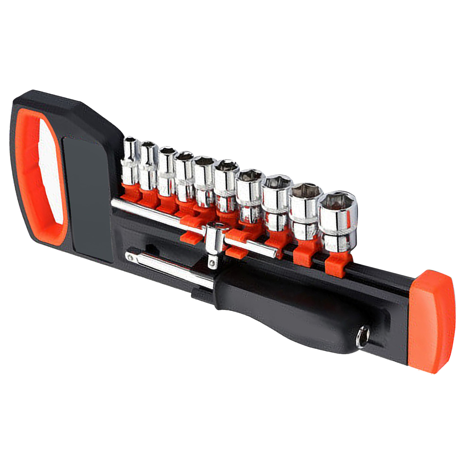 1/4" Multifunktions-ratschenschlüssel, Schnellverschluss-steckschlüsselsatz Für Kfz-reparaturen, Drehbarer Griff, 12-teiliges Set (mit Handschuhen)