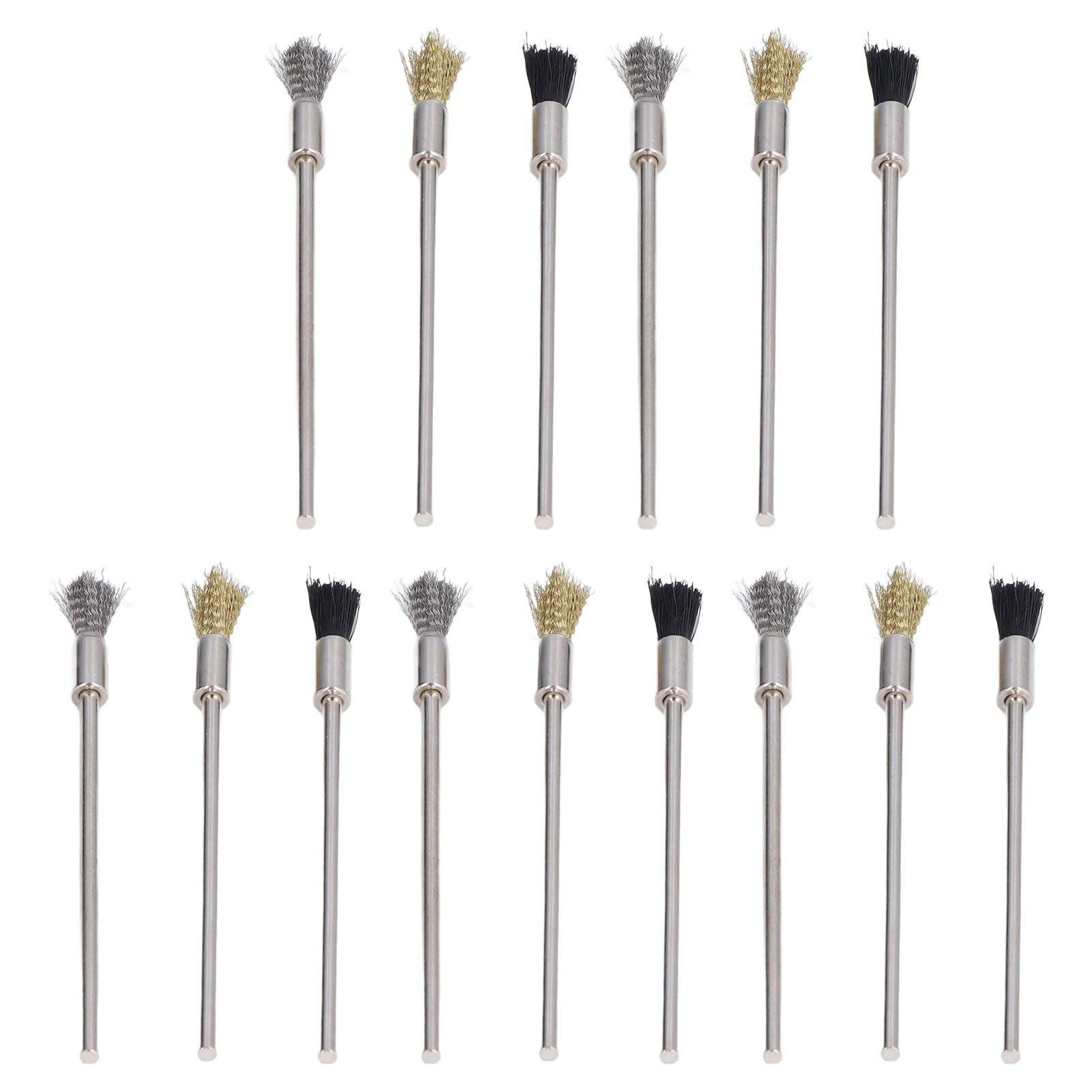 Set Mit 15 Polierbürsten Aus Stahl, Nylon Und Messing (100 Mm) Zum Entfernen Von Graten Und Staub