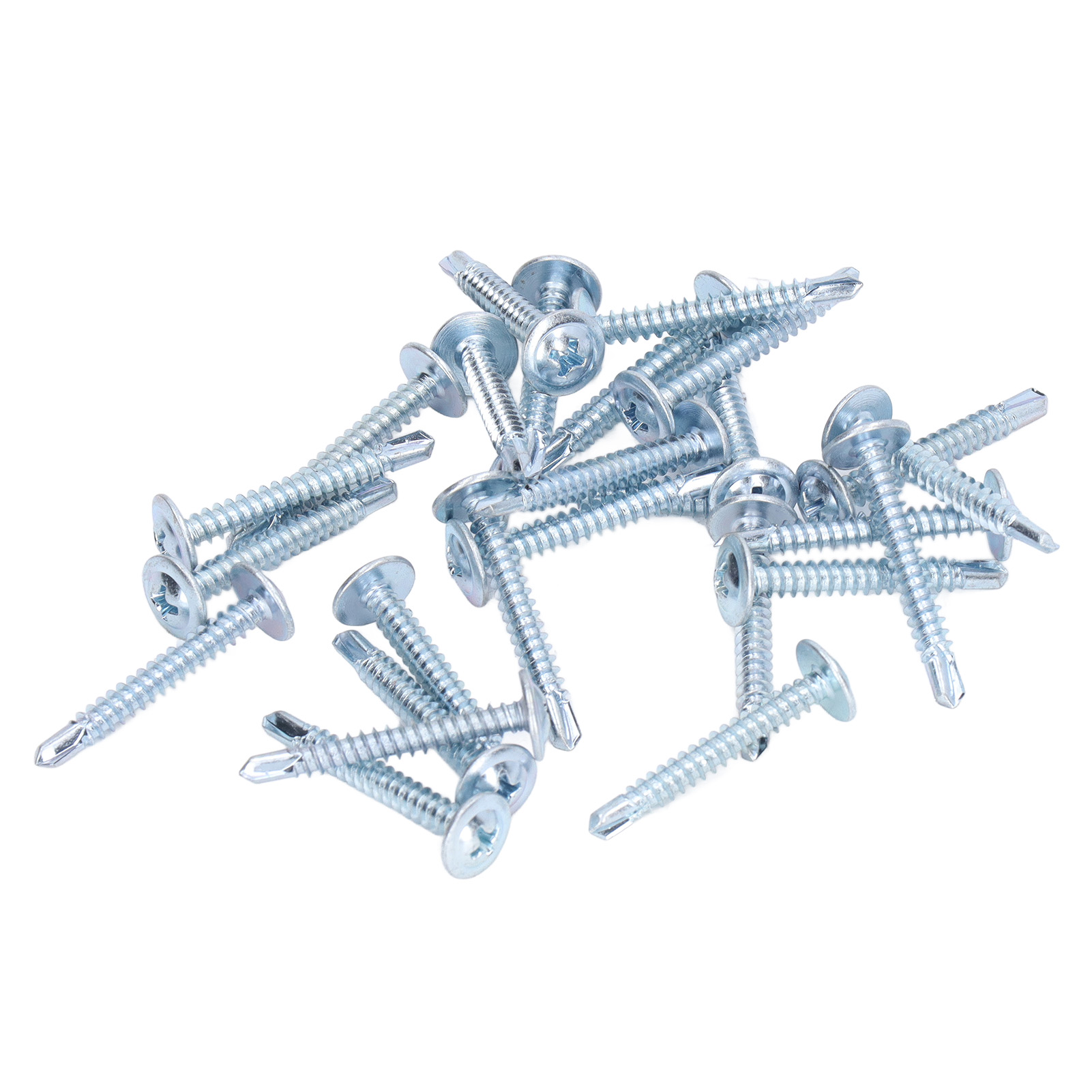 50 Selbstbohrende Schrauben Mit Kreuzschlitzkopf Aus Verzinktem Kohlenstoffstahl, Mit Einer Runden Unterlegscheibe (4,2 X 32 Mm).
