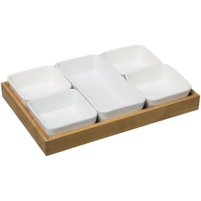 Secret De Gourmet - Servierschüssel für Snack + Tablett, 6er-Set