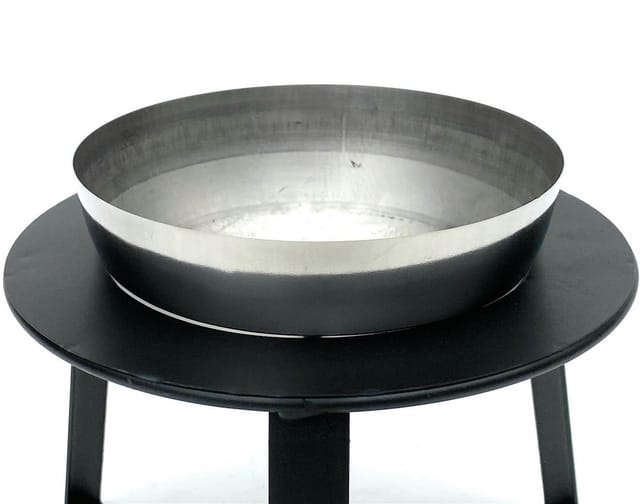 Dandibo - Blumenhocker Metall mit Topf Schwarz Silber 18 cm Blumenständer 96091 s Blumensäule Modern Pflanzenständer Pflanzenhocker