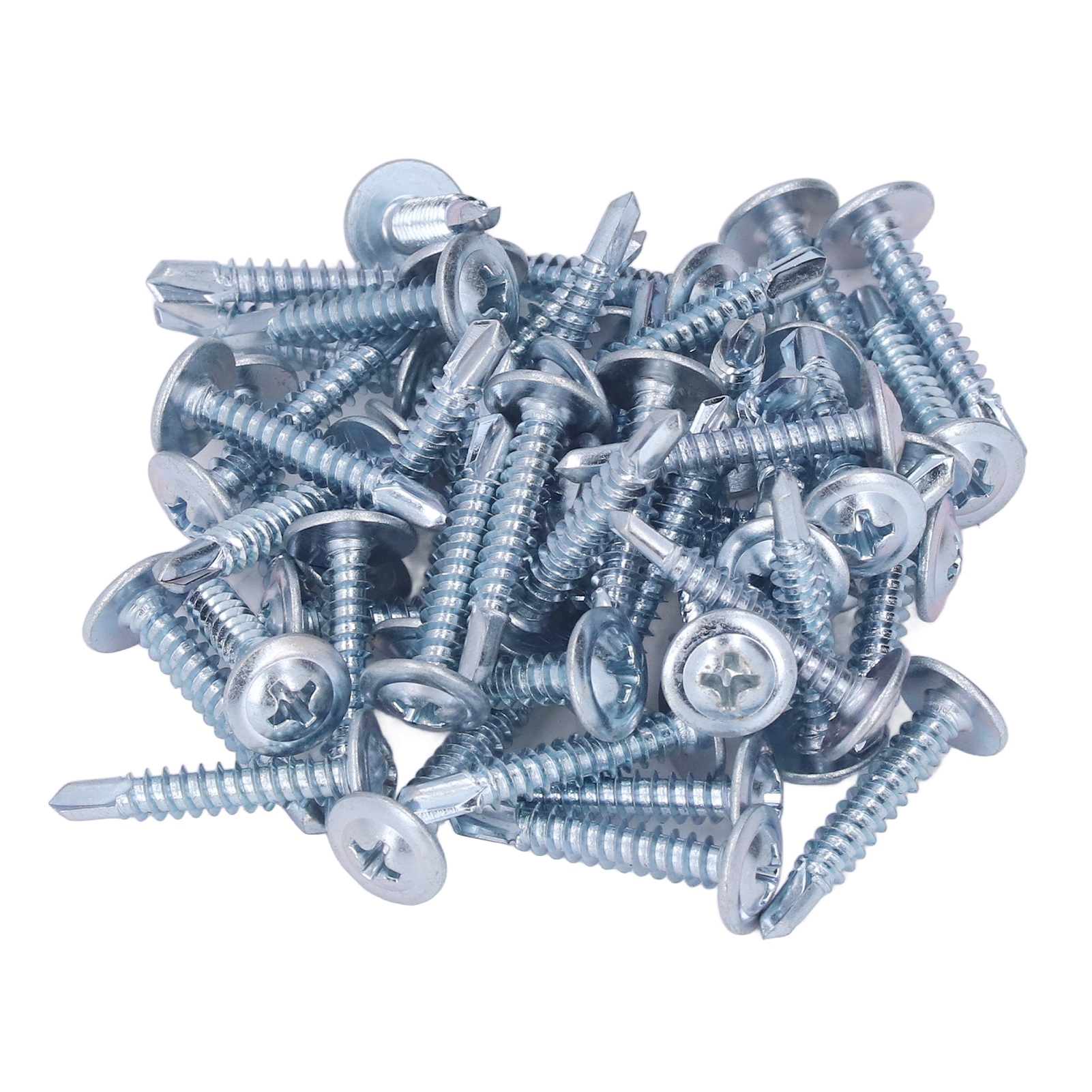 50 Selbstbohrende Rundkopfschrauben 4,2 X 25 Mm Aus Verzinktem Stahl Für Möbelreparaturen Mit Unterlegscheibe