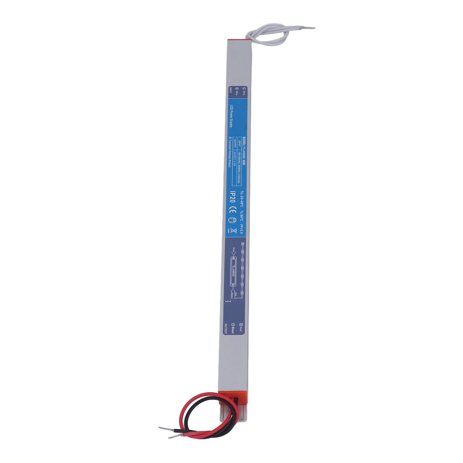 Ultradünner Led-konstantspannungstransformator Aus Aluminiumlegierung, 60-w-netzteil Für Leds, 180–250 V Ac, 24 V, 2,5 A