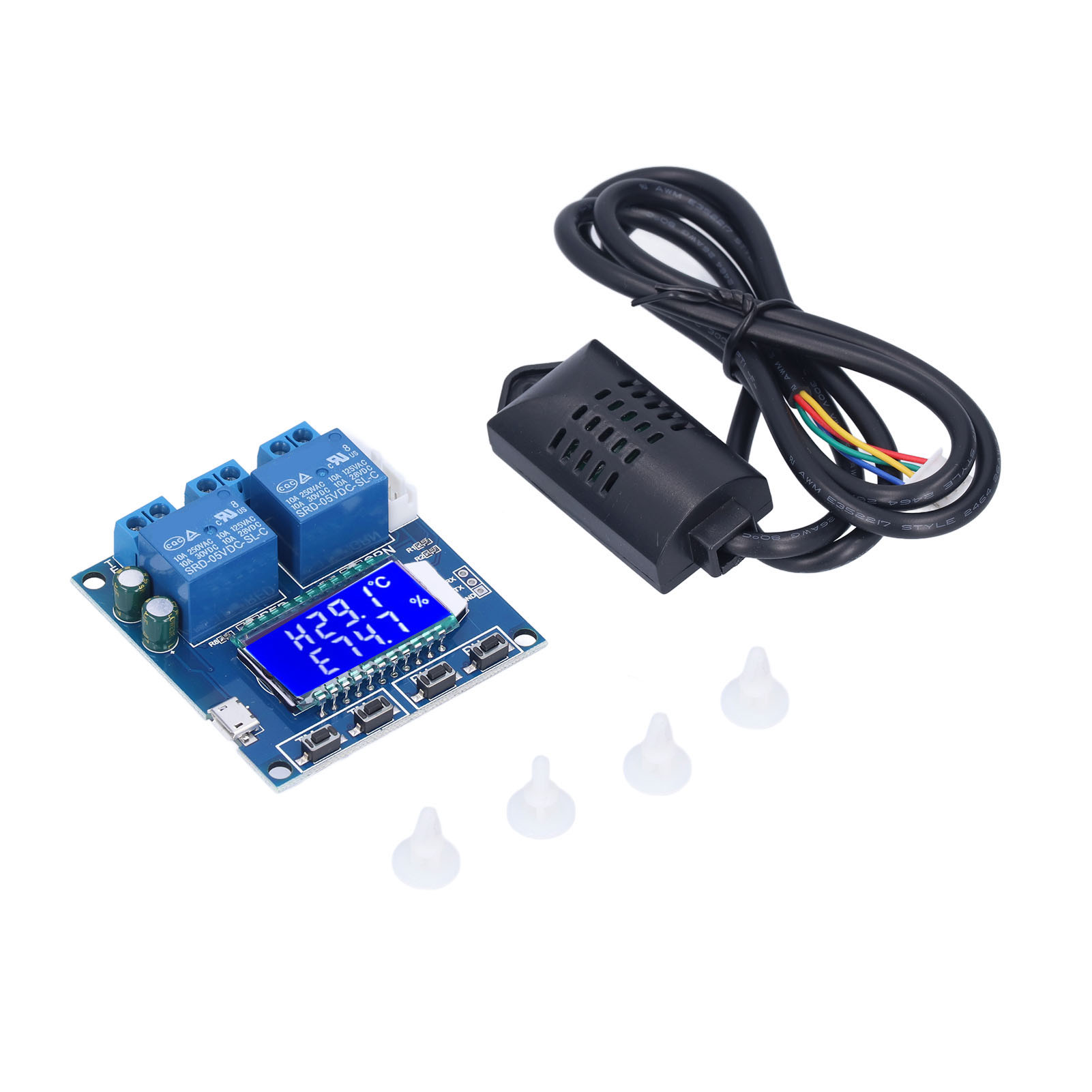 Feuchtigkeits- Und Temperaturregelungsmodul Mit Digitalanzeige, 2-ausgangs-relaisplatine, Dc6-30v Xy-tr01 Sensor