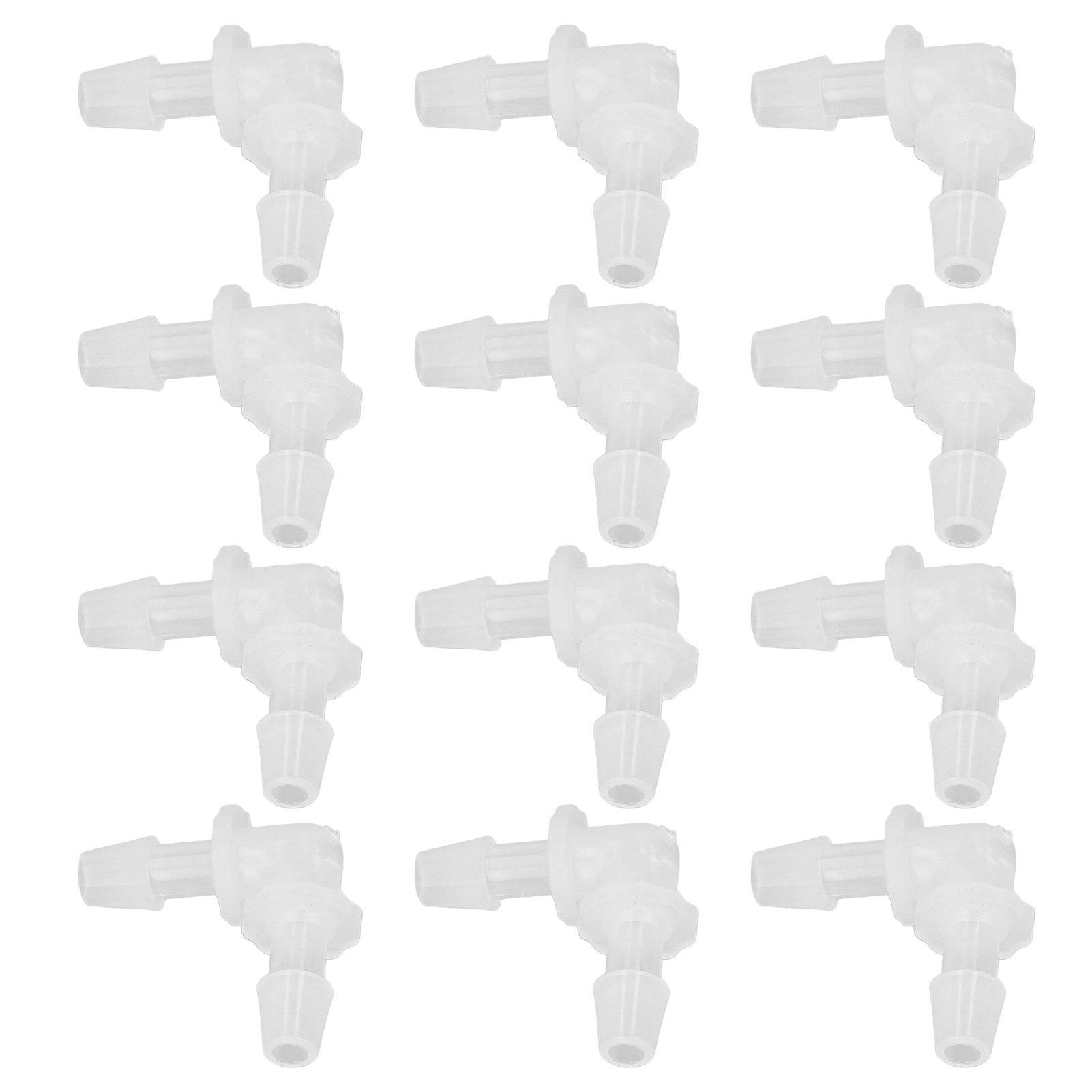Packung Mit 12 Kunststoff-schlauchverbindern Für Gartenschläuche, Rechtwinklige Winkelstücke, Gleicher Durchmesser, 5,6-mm-schlauchverbinder