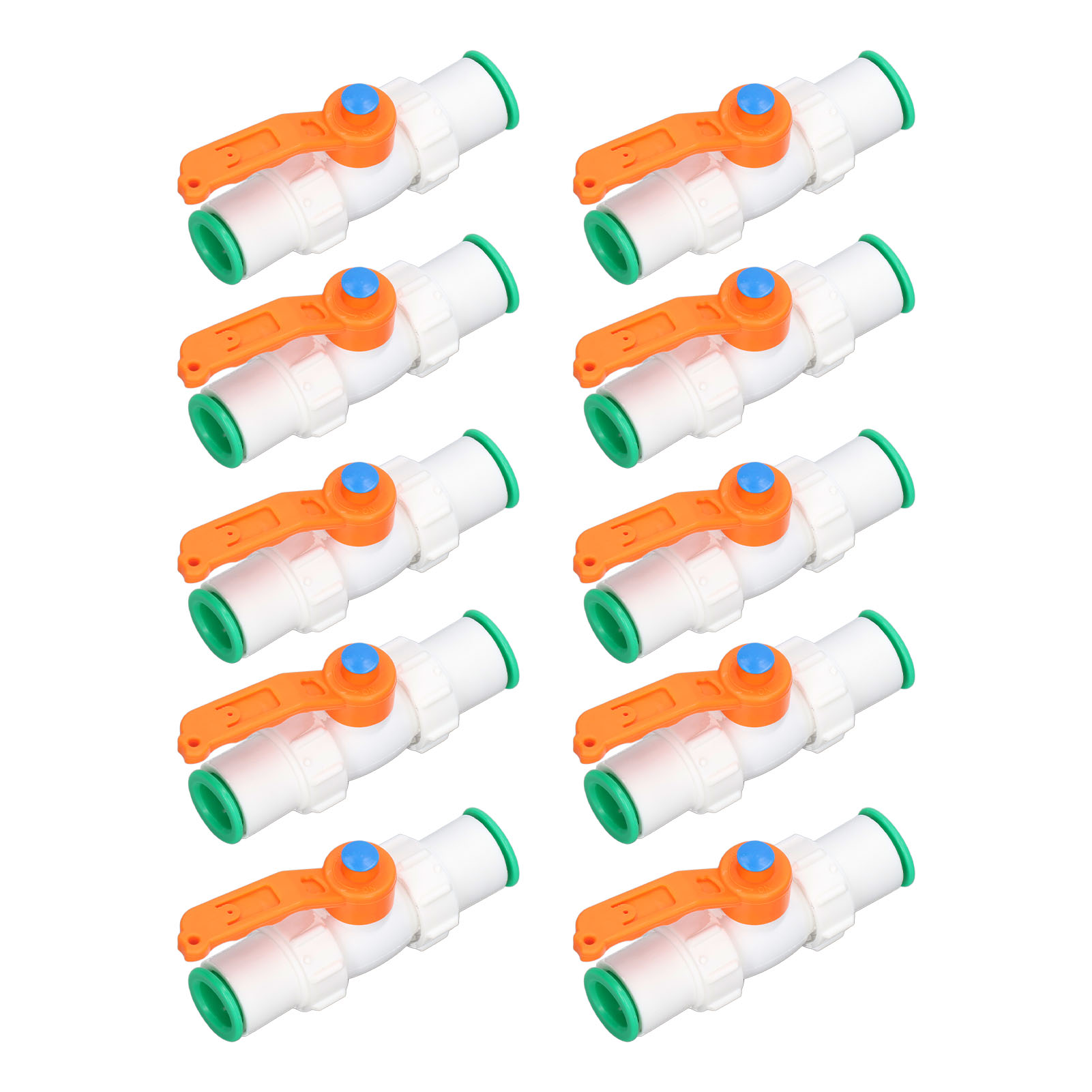 Packung Mit 10 Schnellkupplungs-kugelhähnen Für Rohre, Gerader Anschluss, 32 Mm, Für Wassersysteme.