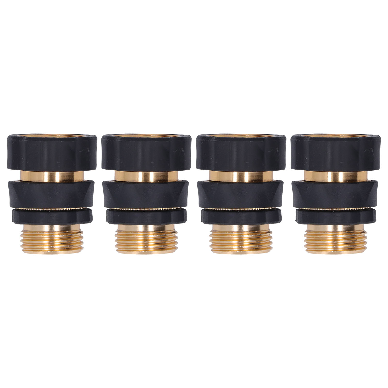 Set Mit 4 Schnellkupplungen Aus Messing Und Gummi Für 3/4"-gartenschläuche Mit Unterlegscheiben Und Adaptern