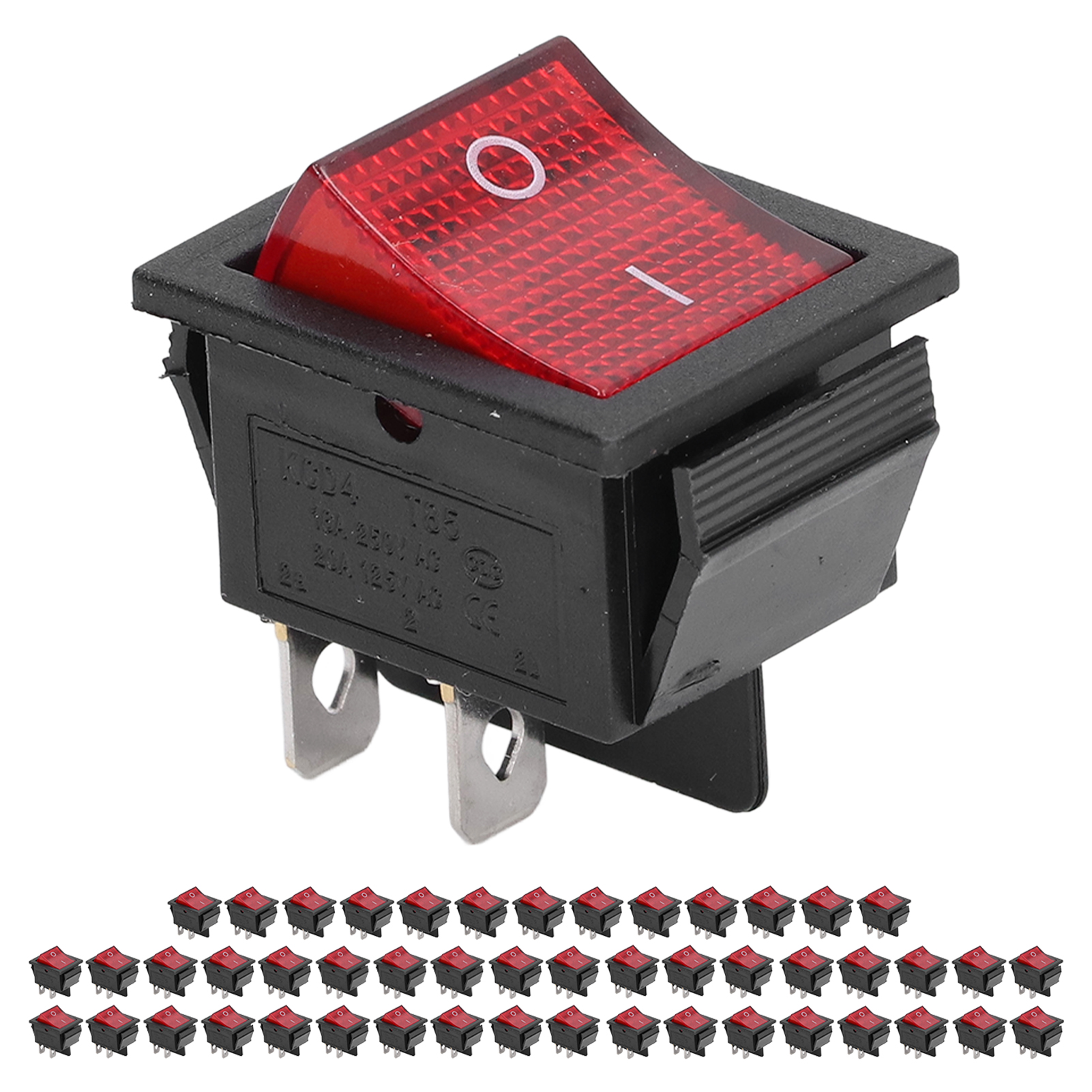50 Miniatur-kippschalter Aus Messing Mit 4 Pins Und 2 Positionen, Für Boote, Hohe Intensität 125/250 V.