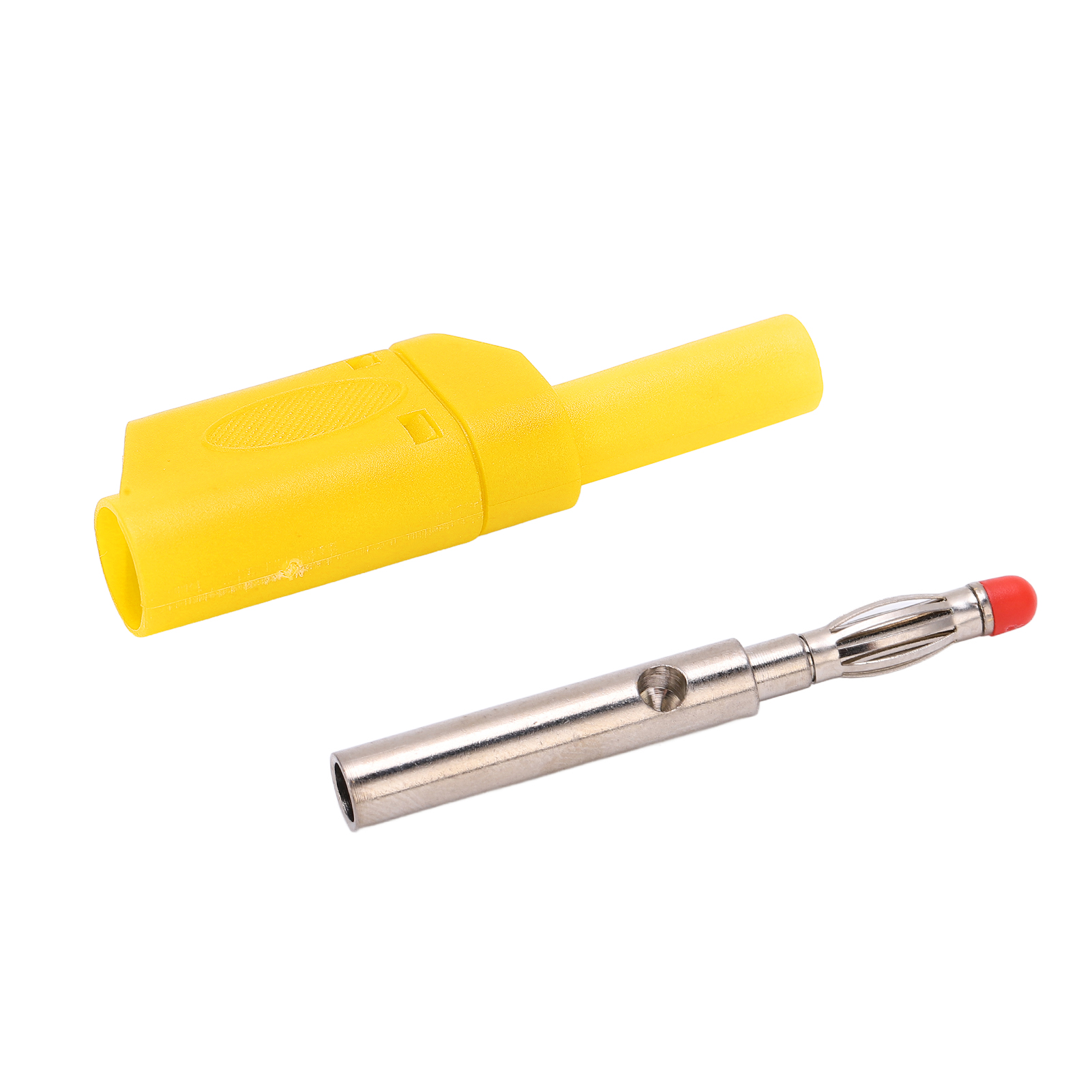 Packung Mit 10 Isolierten Sicherheitsbananensteckern 22.160 4 Mm Mit Etui Für Elektronische Prüfungen (gelb)