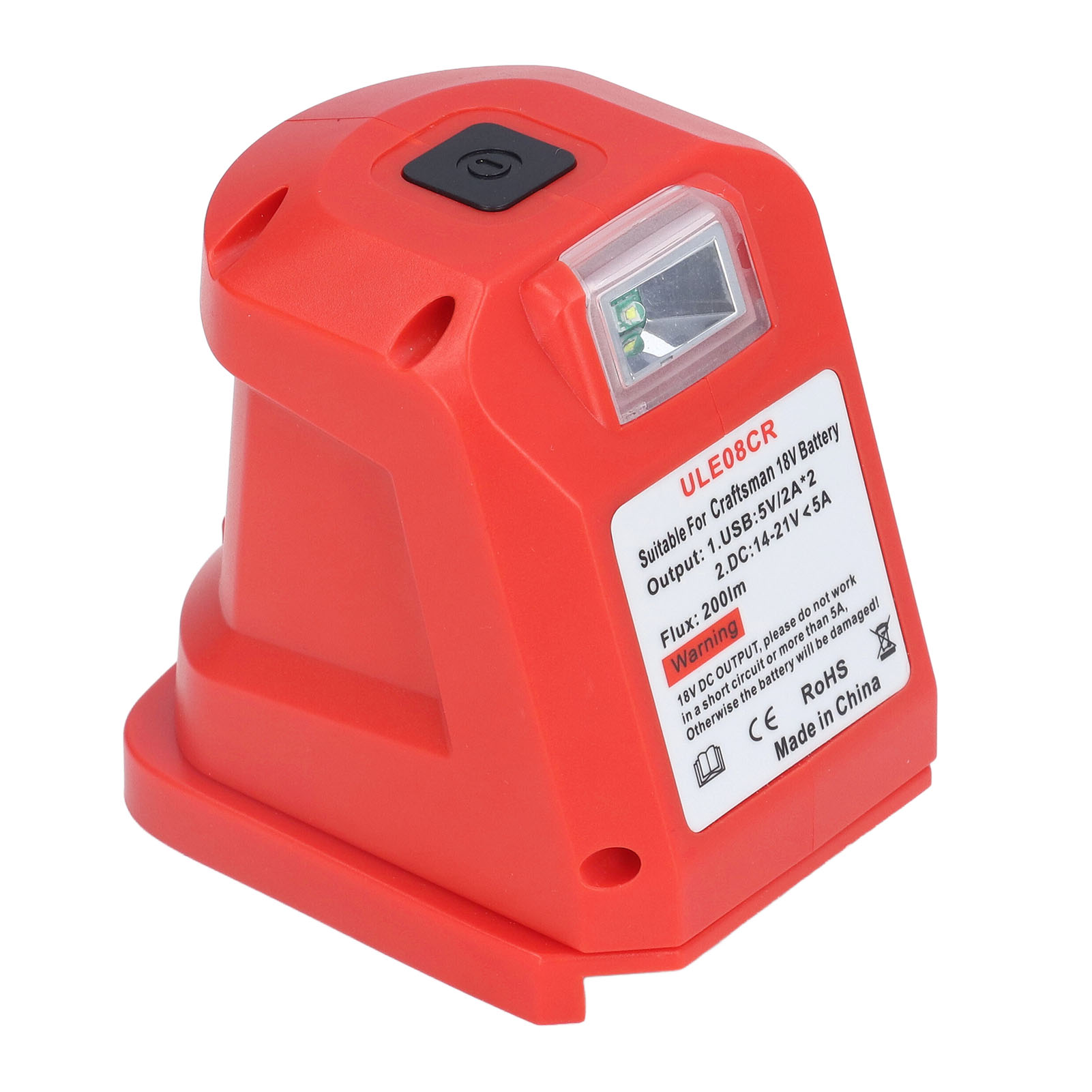 Wiederaufladbare Taschenlampe Mit Lithiumbatterie Und Usb-anschluss, Für Elektrowerkzeuge (dc 14,4-19,2 V).