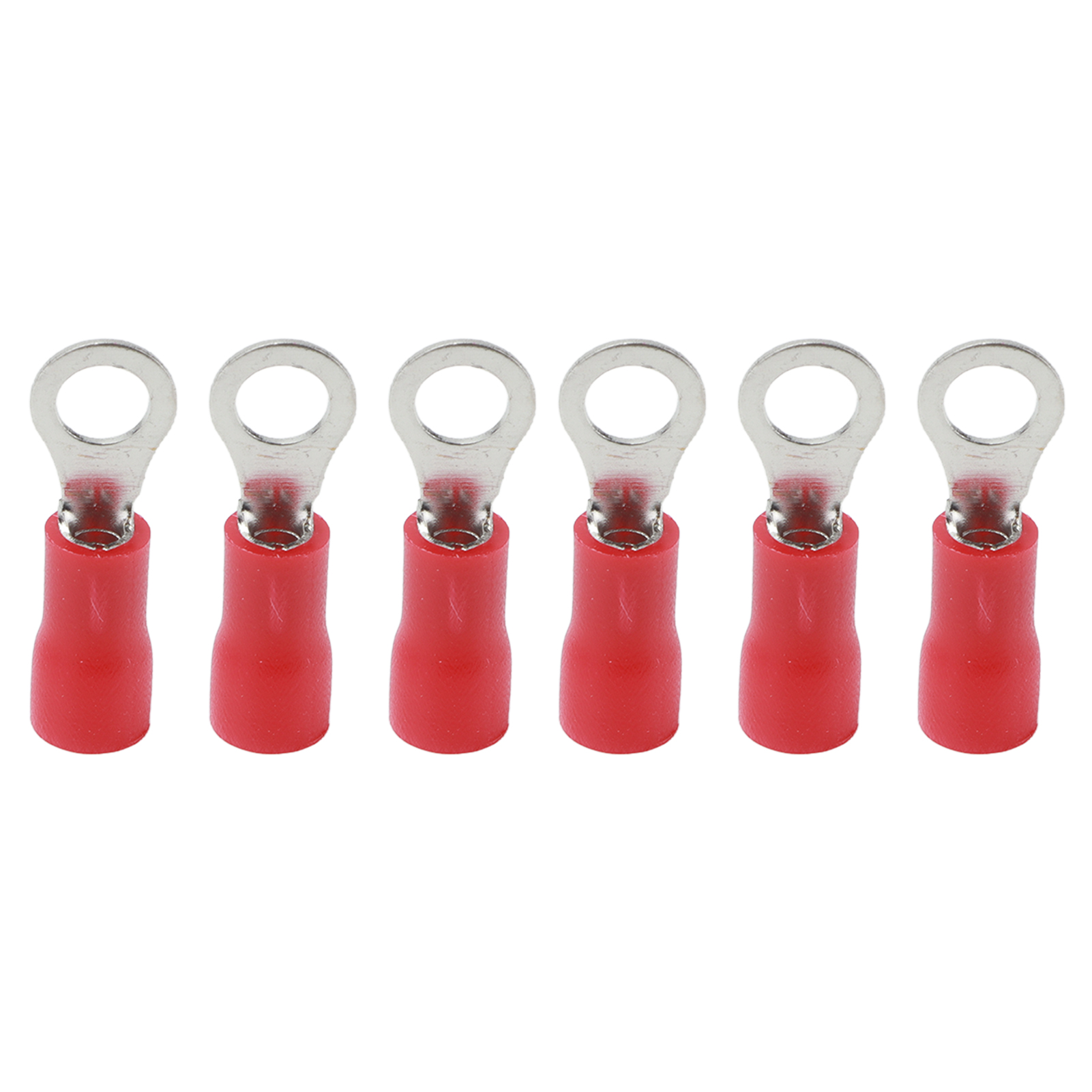 Packung Mit 100 Vorisolierten Ringkabelschuhen, Verbinder Für Kupfer- Und Pvc-drähte, Für Maschinen, Awg 22–16rv1.25–4, Rot