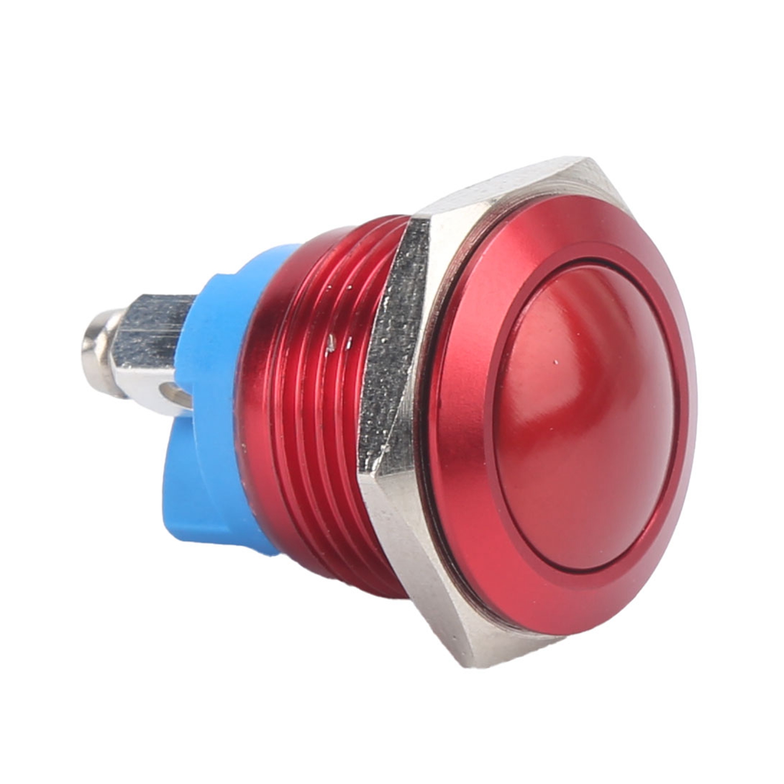 Metallkugel-druckknopfschalter, Vollständig Oxidiert, Automatische Rückstellung, Einstellschraube, Fußsteuerung, 16 Mm, 220 V (rot)