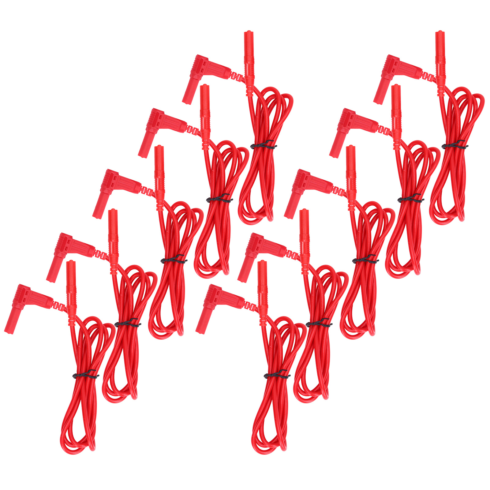 Packung Mit 10 Multimeter-messleitungen, 4 Mm, Stecker-stecker-adapter J.70018, Rot