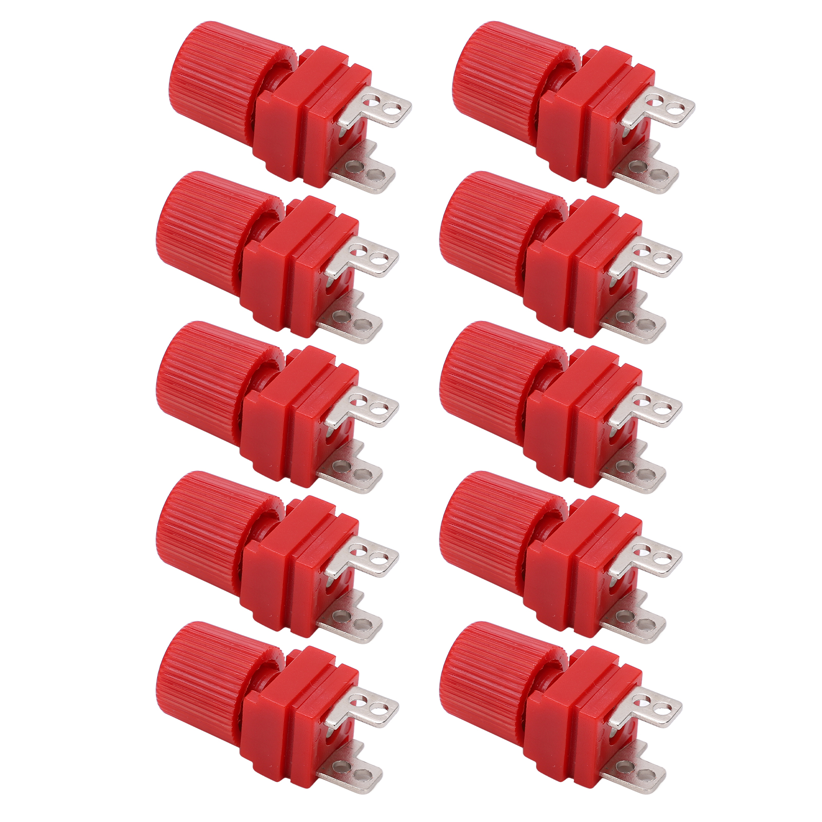 Packung Mit 10 Stromanschlüssen Aus Reinem Kupfer Für Wechselrichter (300–500 W), 13 Mm Durchmesser, M4-stecker, Rot