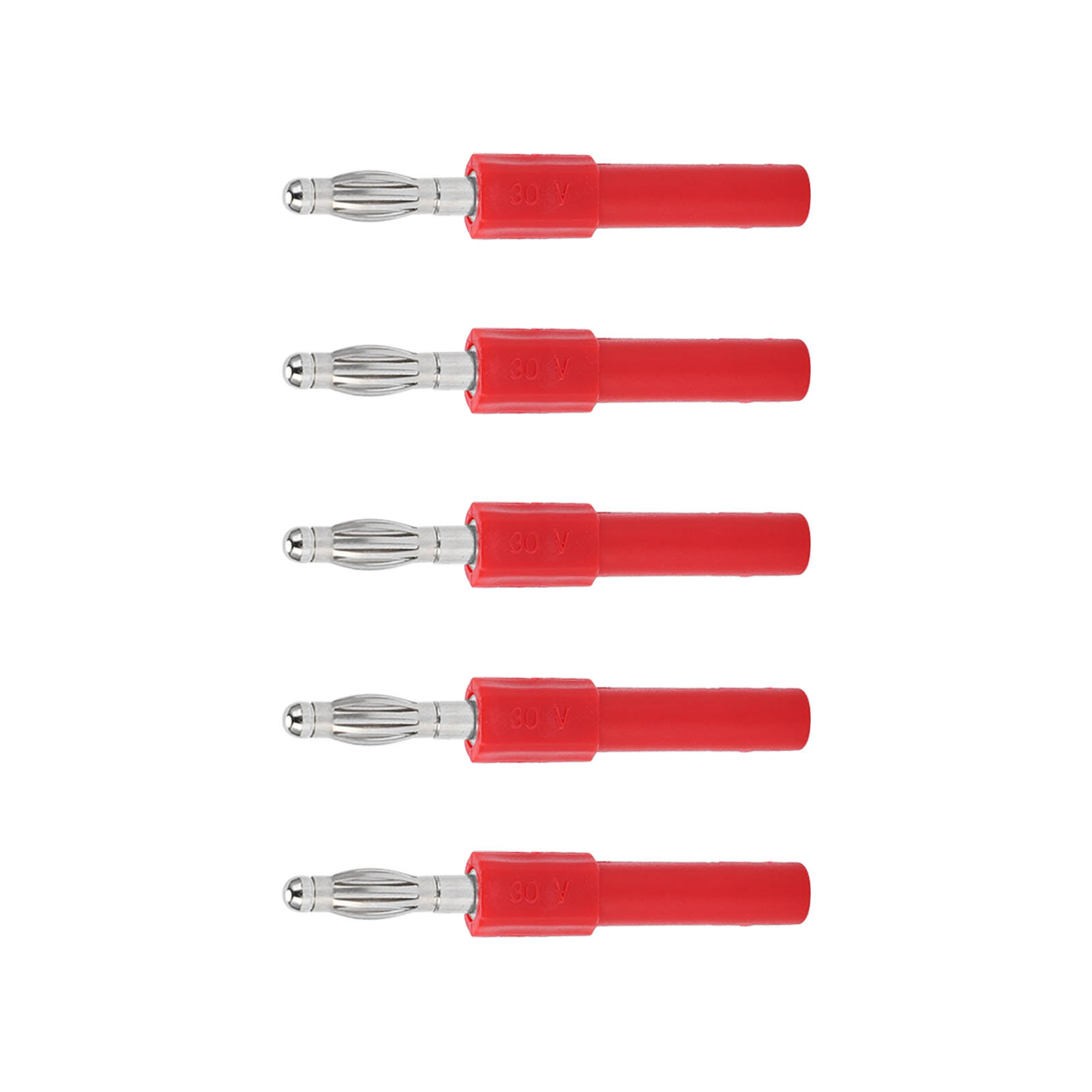 5er-pack 4-mm-bananenstecker-adapter, Starke Verbindung, Gute Leitfähigkeit, 4-mm-auf-2-mm-bananenstecker-konverter, Rot
