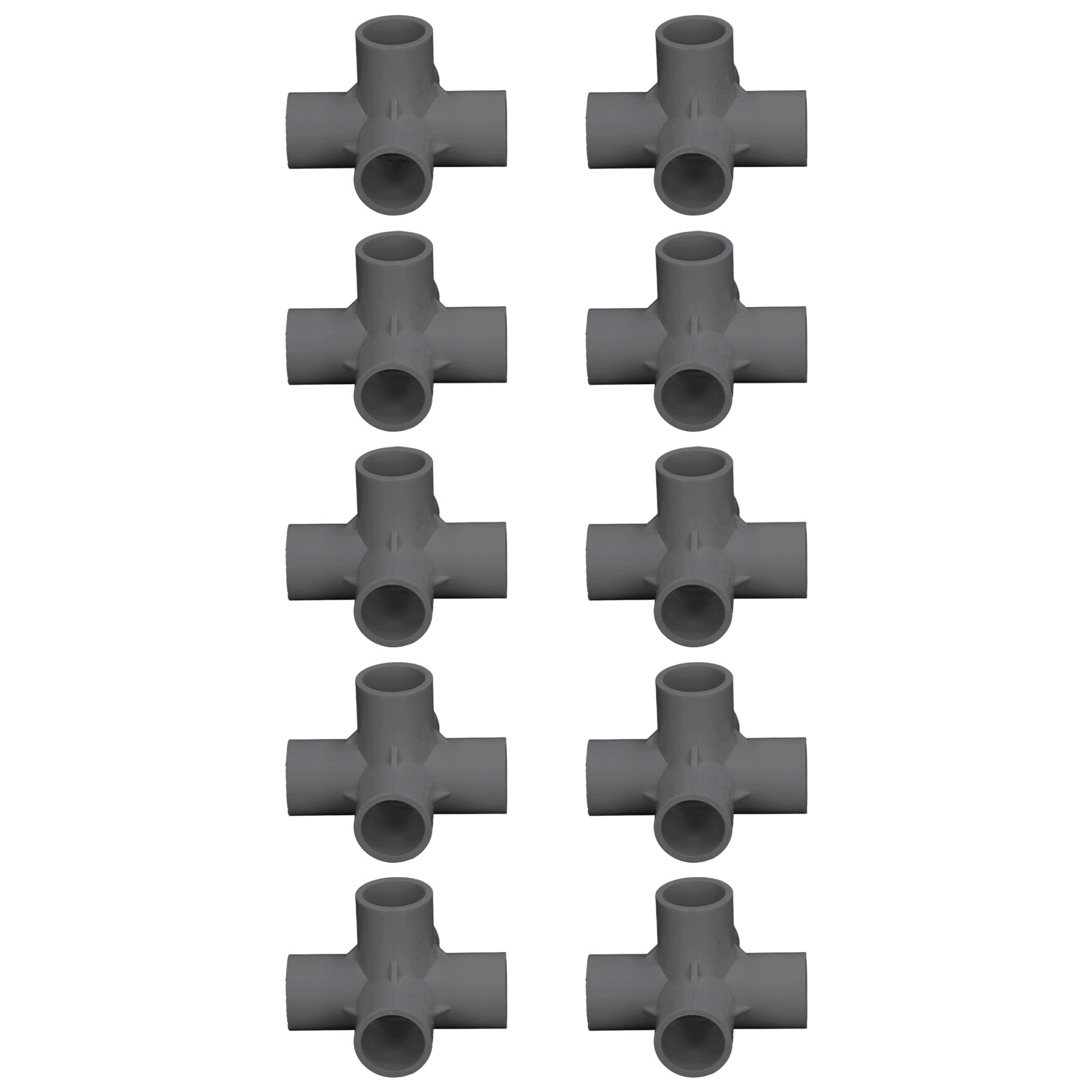 Packung Mit 10 Schwarzen Pvc 5-wege (25 Mm) Winkelverbindern Für Möbel, Gewächshäuser Und Zelte.