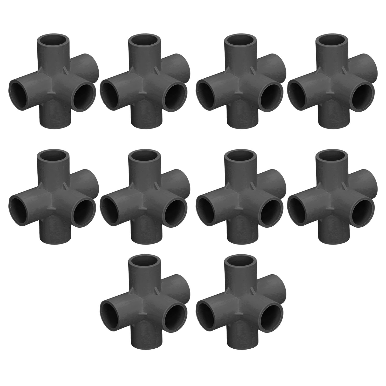 Packung Mit 10 Pvc-rohrverbindern, 20 Mm, 5-wege-winkel, 3d-verbinder Für Möbel, Schwarz