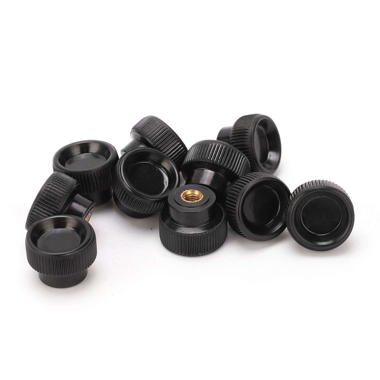 Packung Mit 10 Gerändelten Rundkopf-handschrauben, Schwarze M5x20-klemmmuttern, Für Drehmaschinen.