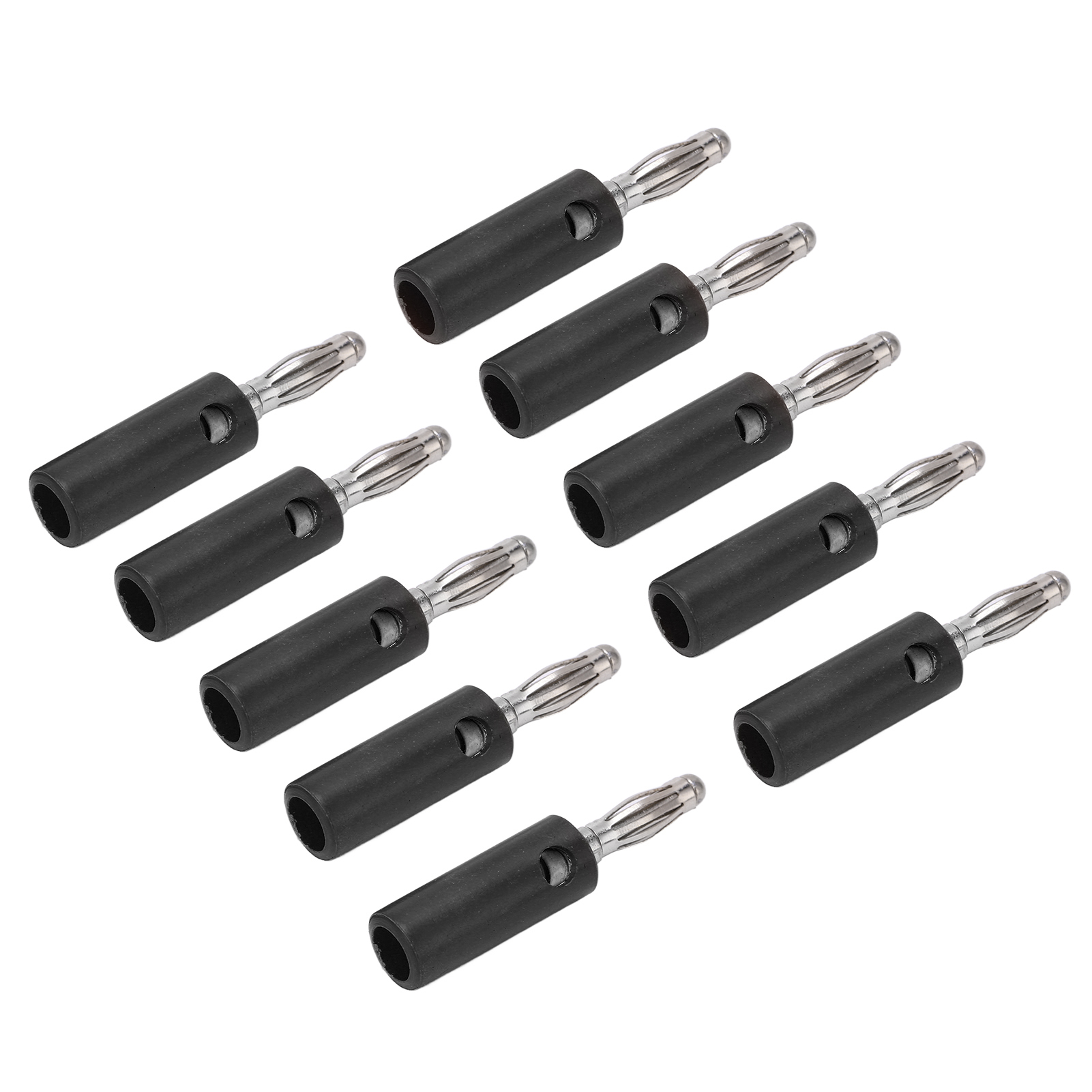 Packung Mit 10 Vergoldeten 4-mm-bananensteckern (22.090) Für Elektronische Geräte, Farbe: Schwarz.