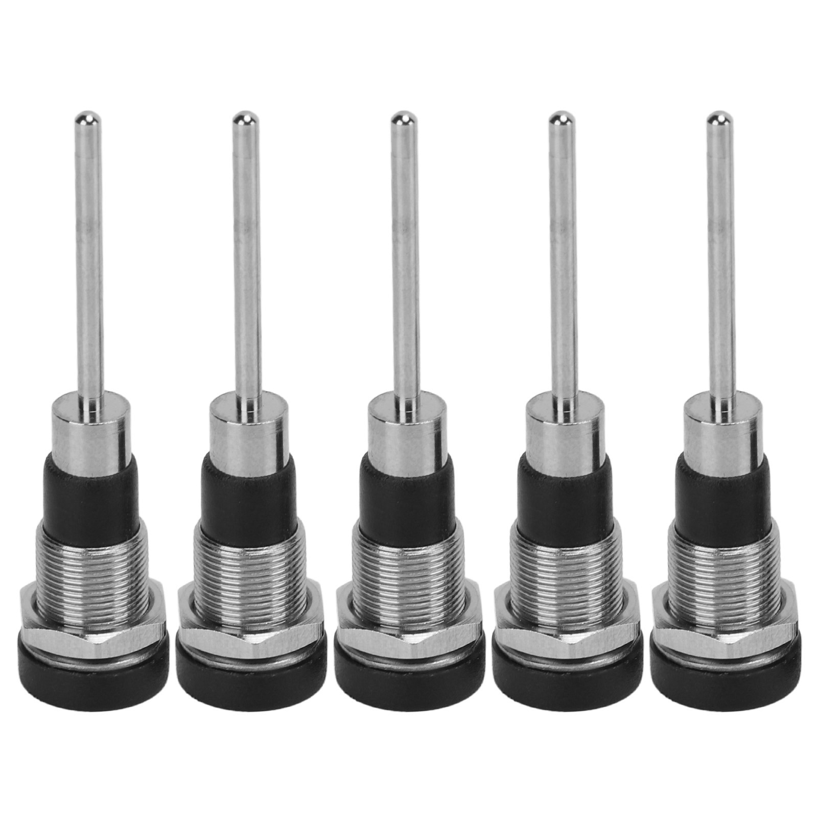 Satz Mit 5 Bananensteckern (4 Mm) Mit Vernickelten Messinganschlüssen J.40013 Schwarz