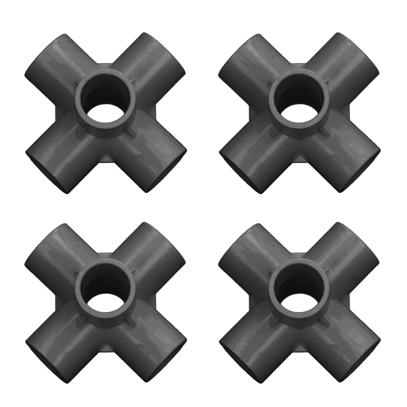 Packung Mit 10 Schwarzen Pvc-6-wege-winkelverbindern, 25 Mm Innendurchmesser.