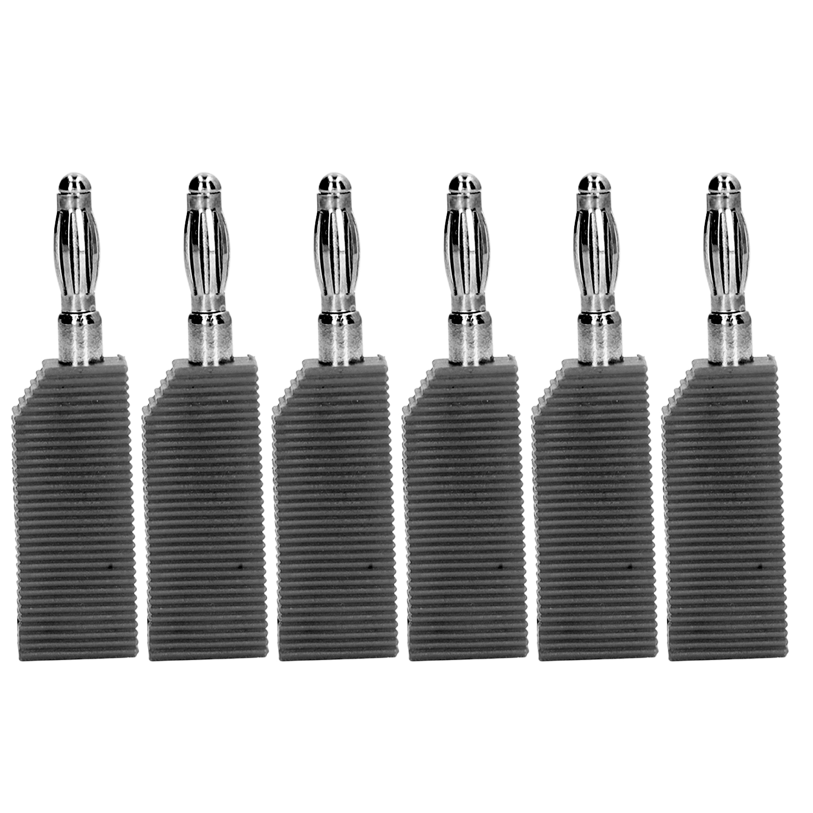 Packung Mit 10 Lötfreien 4-mm-pe-bananensteckern Aus Messing, Elektrisches Prüfzubehör J.10030 Schwarz