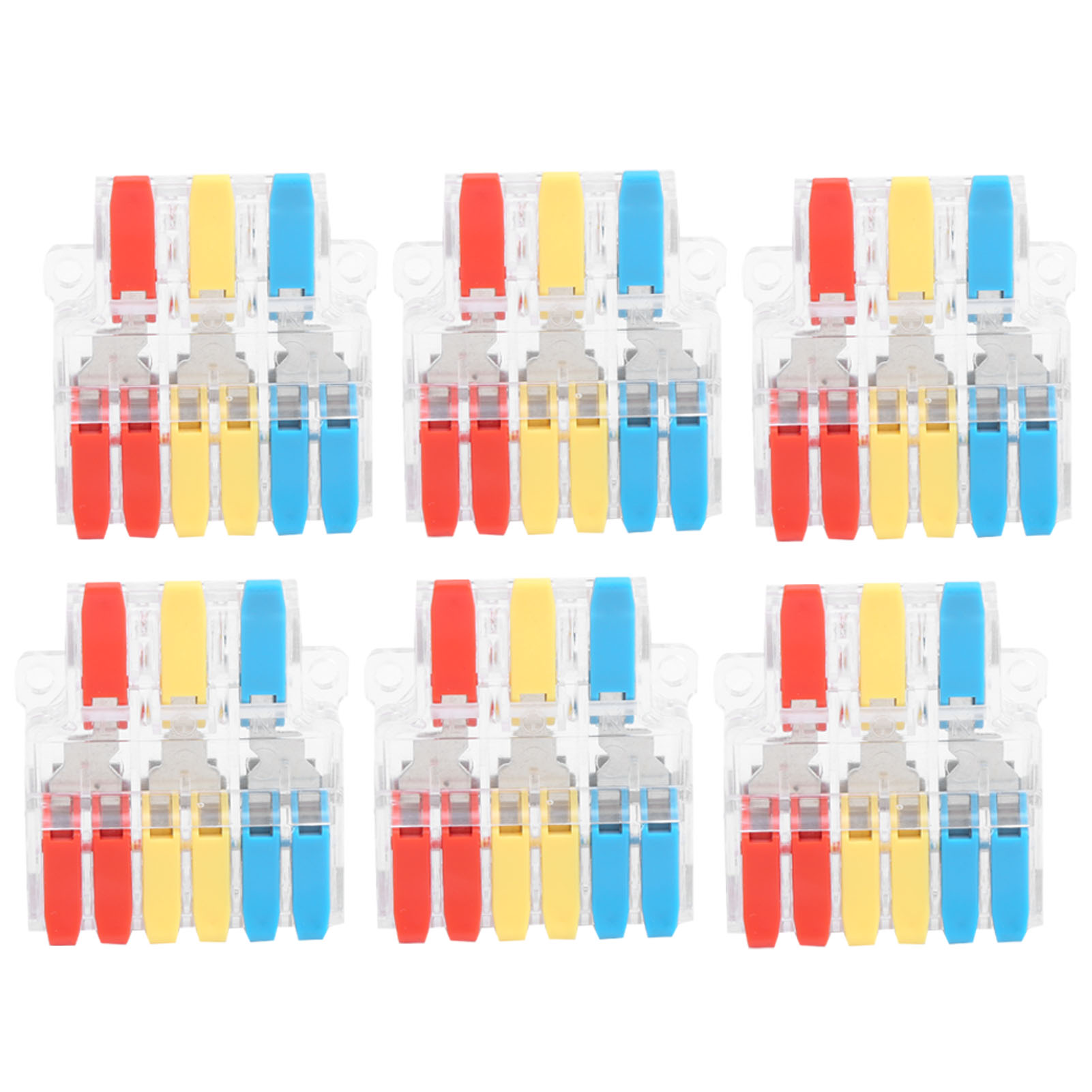 Packung Mit 10 Transparenten Kabelanschlussklemmen, 3 Eingänge, 6 Ausgänge, Lt-636 Klemmenblock, Kabelquerschnitt 0,5-6,0 Mm²