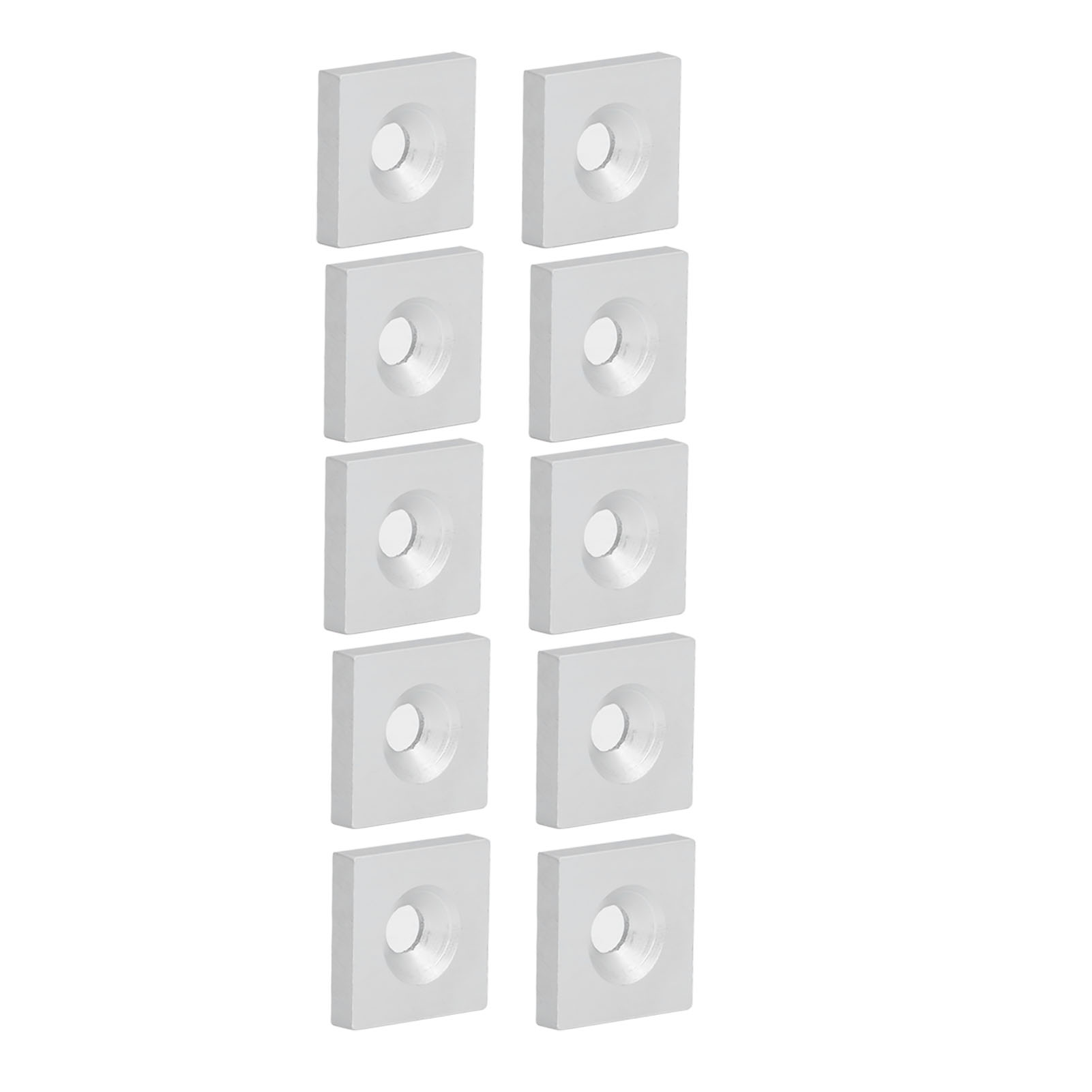10-teiliges Kanalsystem-profil-endkappenset, Einlochabdeckung, Aluminiumlegierung, Silber