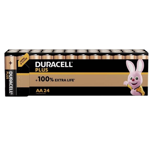 Duracell - Plus Power Mignon (AA)-Batterie Alkali-Mangan 1.5 v 24 St.