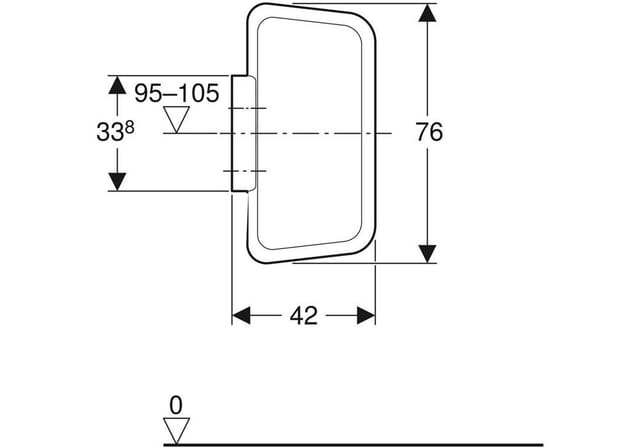 GEBERIT Urinal-Trennwand d 76x42cm Kunststoff