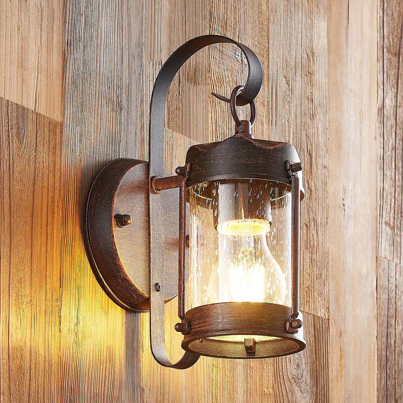 [neuwertig] B-ware Lindby Außenwandleuchte Farly Led Gartenlampe Wandleuchte Rostbraun Alu 17cm