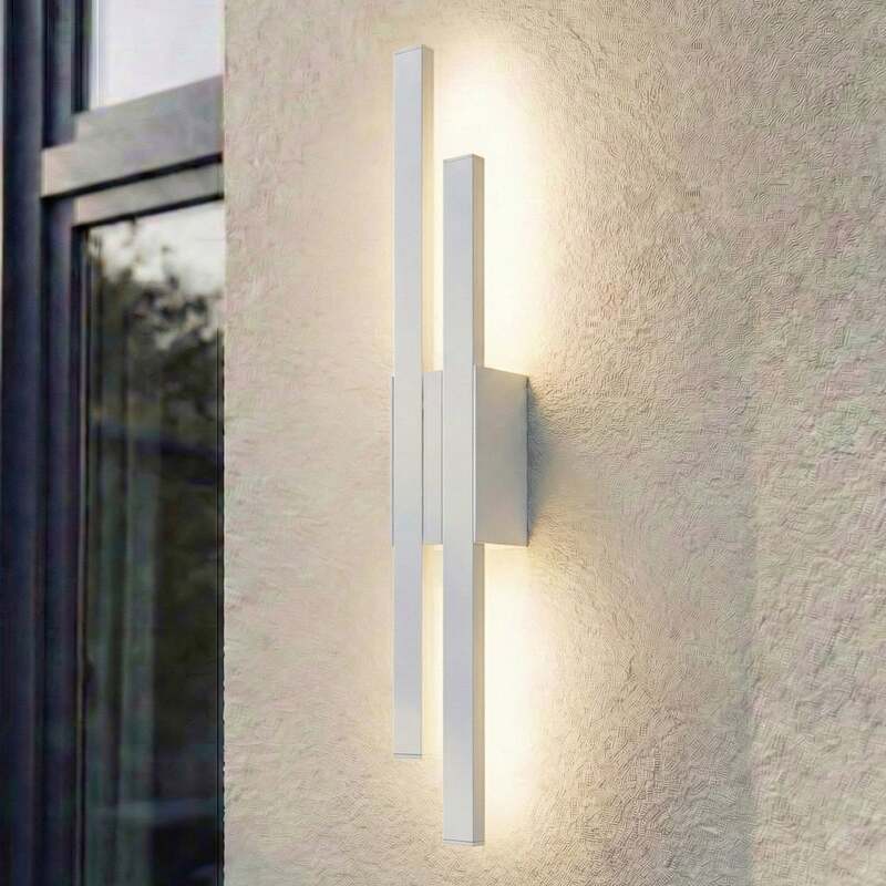 [gebraucht] B-ware Lindby Außenwandleuchte Sakari Led Gartenlampe Wandleuchte Weiß Aluminium 59cm