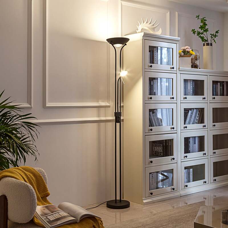 [neuwertig] B-ware Lindby Stehleuchte Josefin Led Dimmbar Leselicht Schwarz 180 Cm Modernes Design
