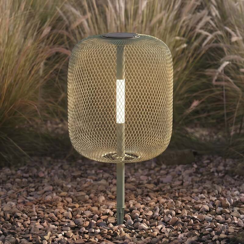[gebraucht] B-ware Lucande Gartenleuchte Faylen Led Außenlampe Dimmbar Salbeigrün Ip65 68cm Usb
