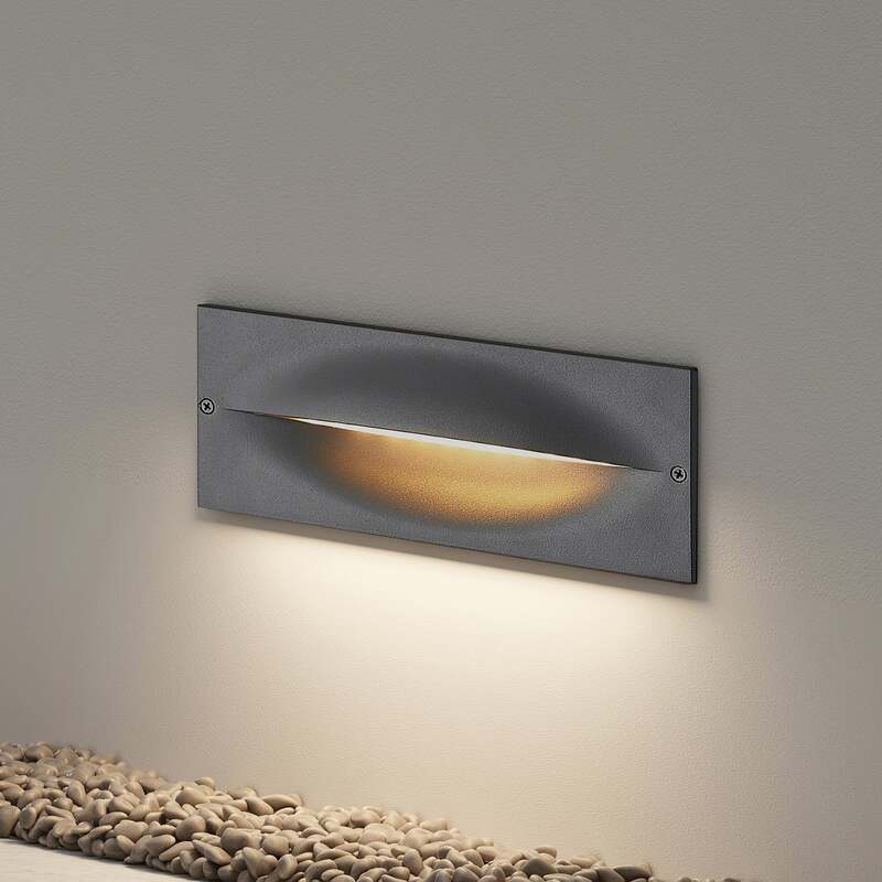 [neuwertig] B-ware Lucande Led Wandeinbauleuchte Zandro Anthrazit Gartenleuchte Ip65 25cm 11w