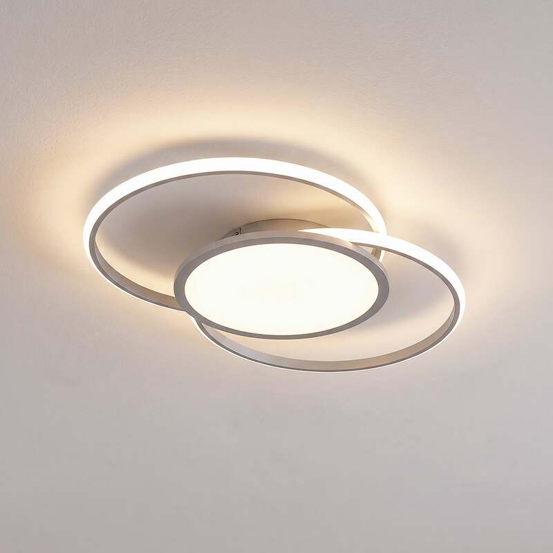 [gebraucht] B-ware Lucande Deckenlampe Senne Led Dimmbar Cct Wandleuchte Silber Aluminium Eisen