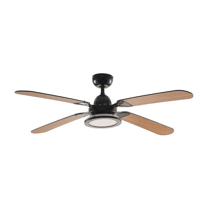 [gebraucht] B-ware Lucande Deckenventilator Tedric Led Ventilator Schwarz Leise 133cm Für Räume