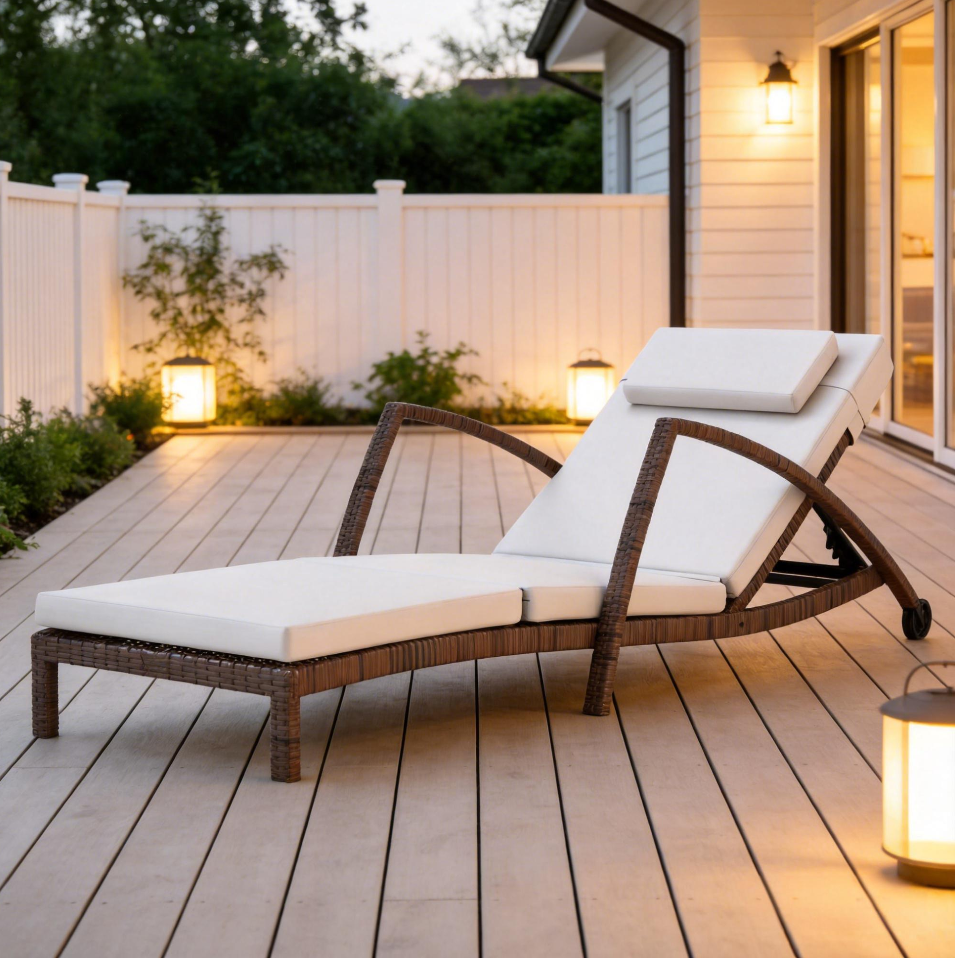 Terrassenliege 185x72x78 Cm Aus Verzinktem Stahl, Beige, Verstellbare Rückenlehne – Meubliv