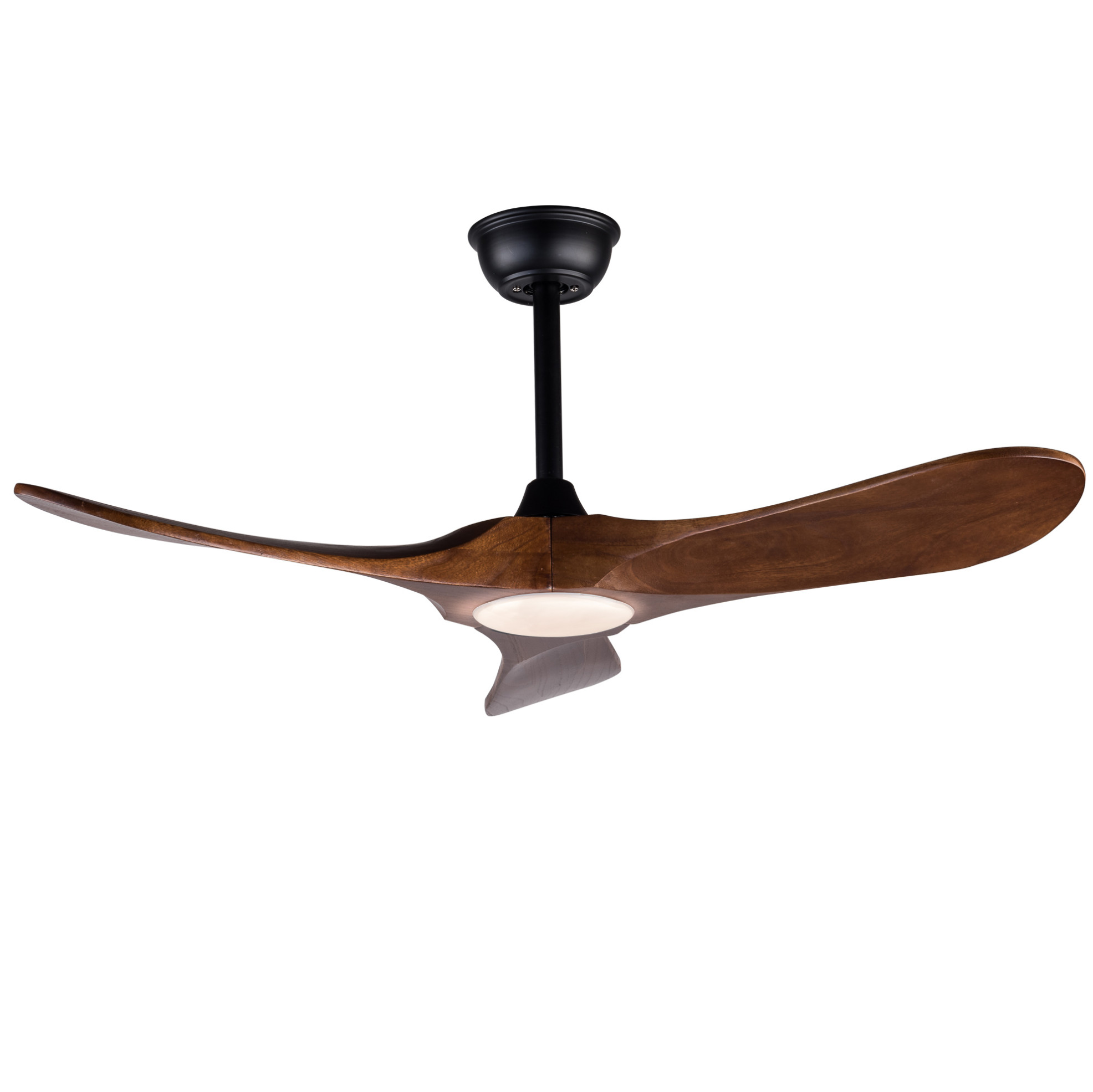 Deckenventilator Mit Licht 106,7 Cm Metall Und Holz Schwarz, 6 Stufen, Wohnzimmer – Meubliv