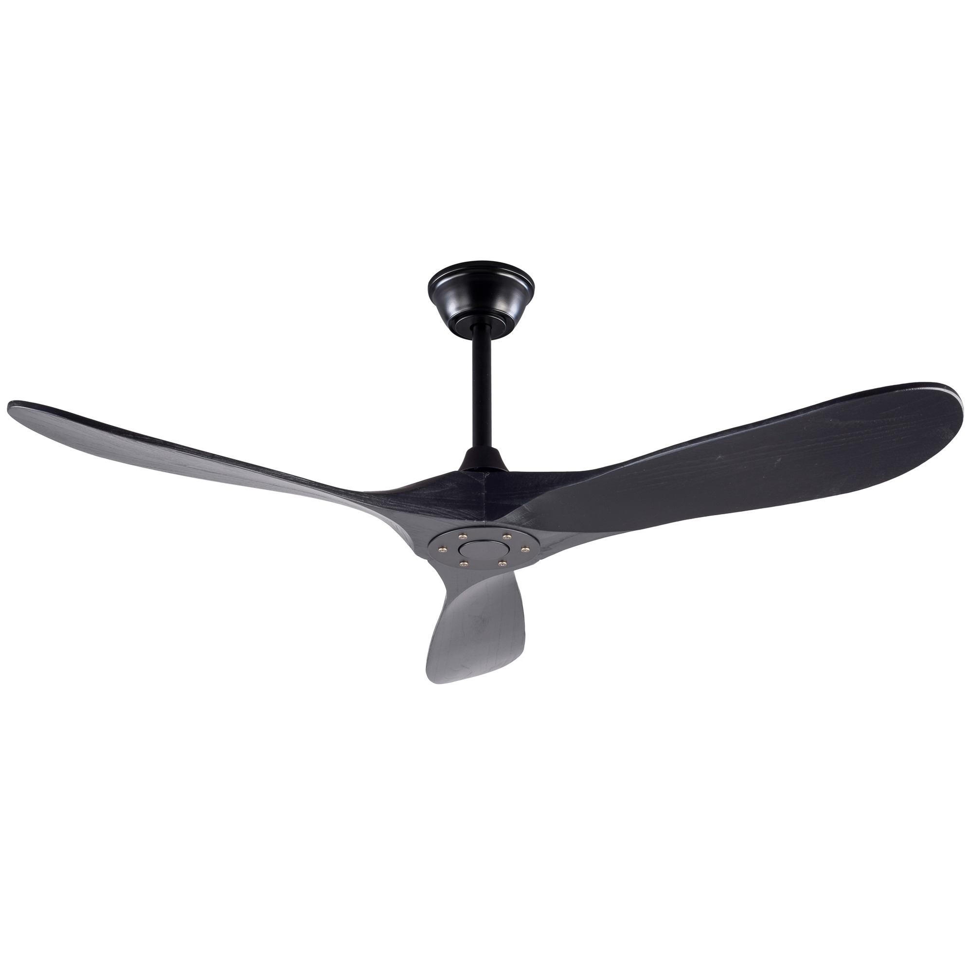 132 Cm Deckenventilator Aus Metall Und Holz, Schwarz, 6 Geschwindigkeiten, Leise