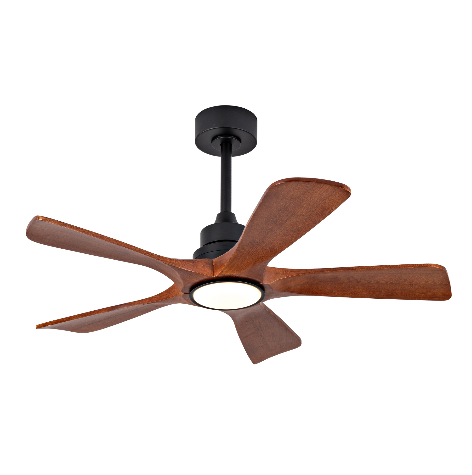 Deckenventilator 107x107x34,3 Cm Metall/holz Nussbaum/schwarz Led – Meubliv