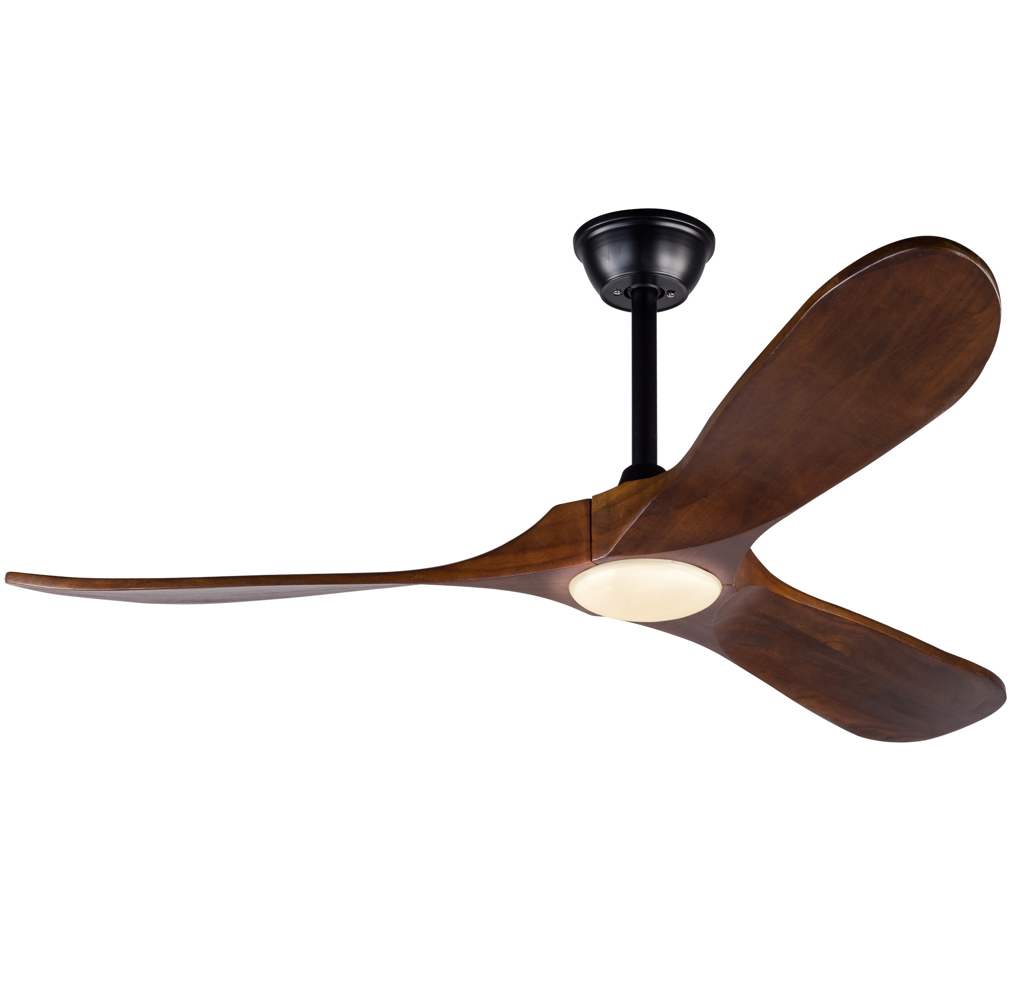 Deckenventilator 132x132x32,5 Cm Aus Schwarzem Holz Und Nussbaum Mit Led – Meubliv