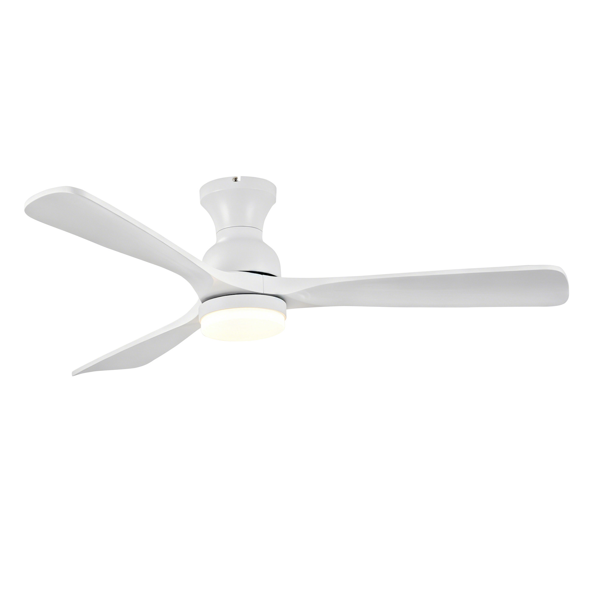 Led-deckenventilator 132 Cm Aus Metall Und Holz, Weiß, 6 Stufen, Für Schlafzimmer – Meubliv