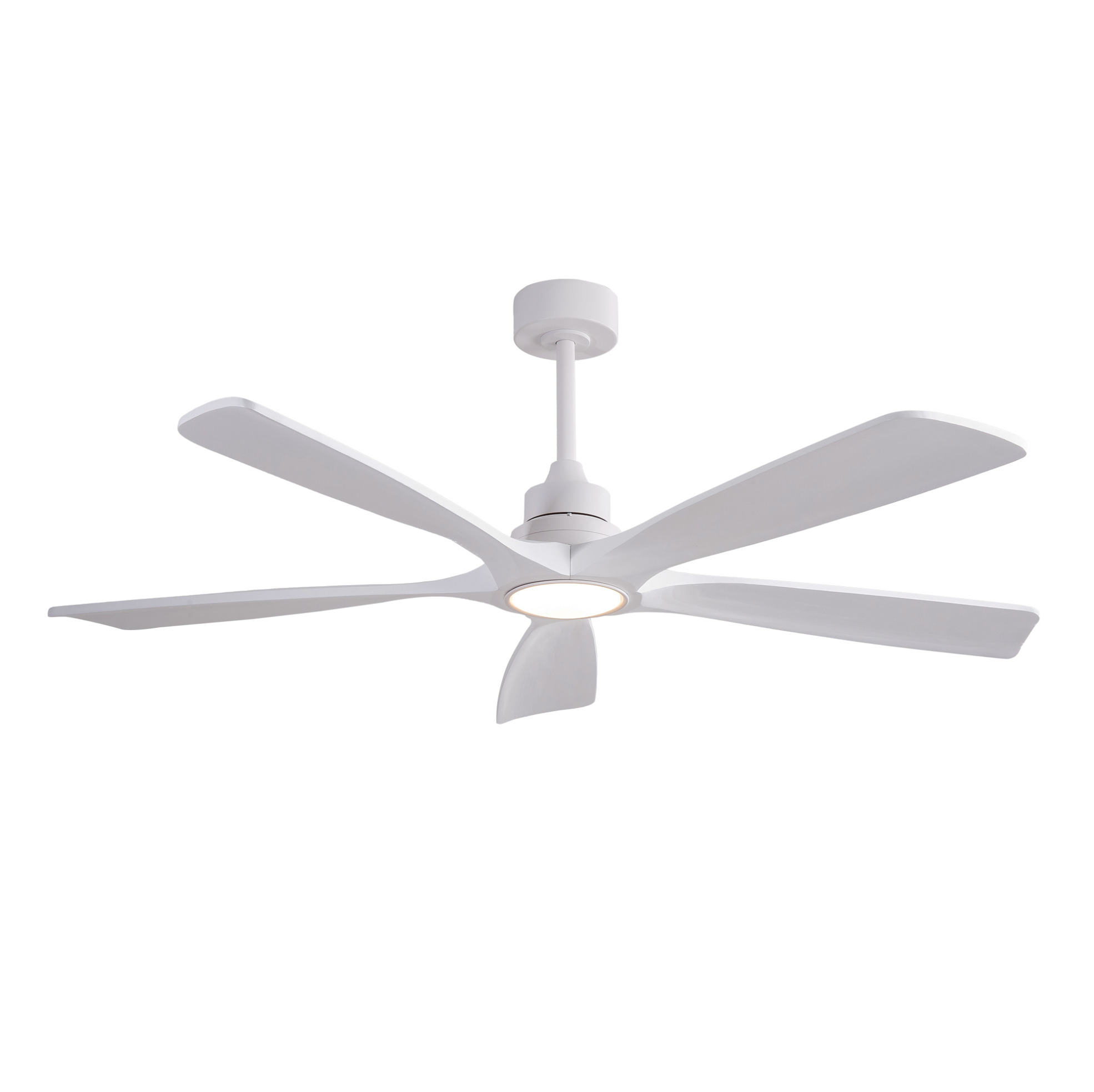 Led-deckenventilator 91x91x34,5 Cm Aus Metall Und Holz, 6 Geschwindigkeiten, Weiß – Meubliv