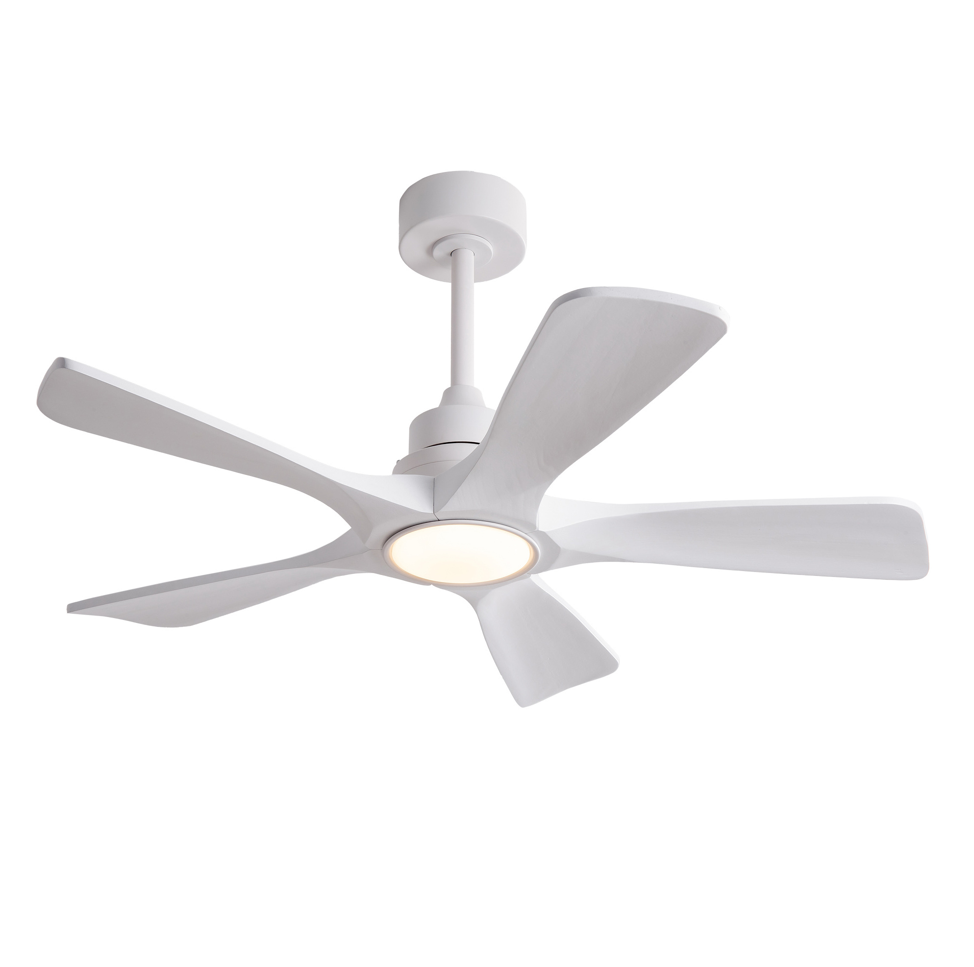 Led-deckenventilator 106 Cm Aus Metall Und Holz, Weiß, Fernbedienung – Meubliv