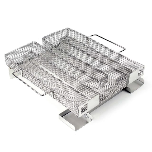 Wiltec - bbq Sparbrand 22,5x22,5x5,5cm Kaltrauchgenerator aus Edelstahl Brennzeit bis zu 8 h, Kaltraucherzeuger zum Kalträuchern Smoker